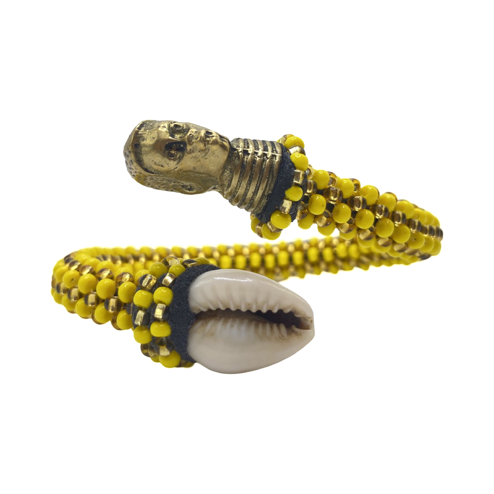 Handmade Ilde de Oshún Bracelet - Cowrie Shells & Bronze Yoruba Santeria Orisha - SanteriaGuide