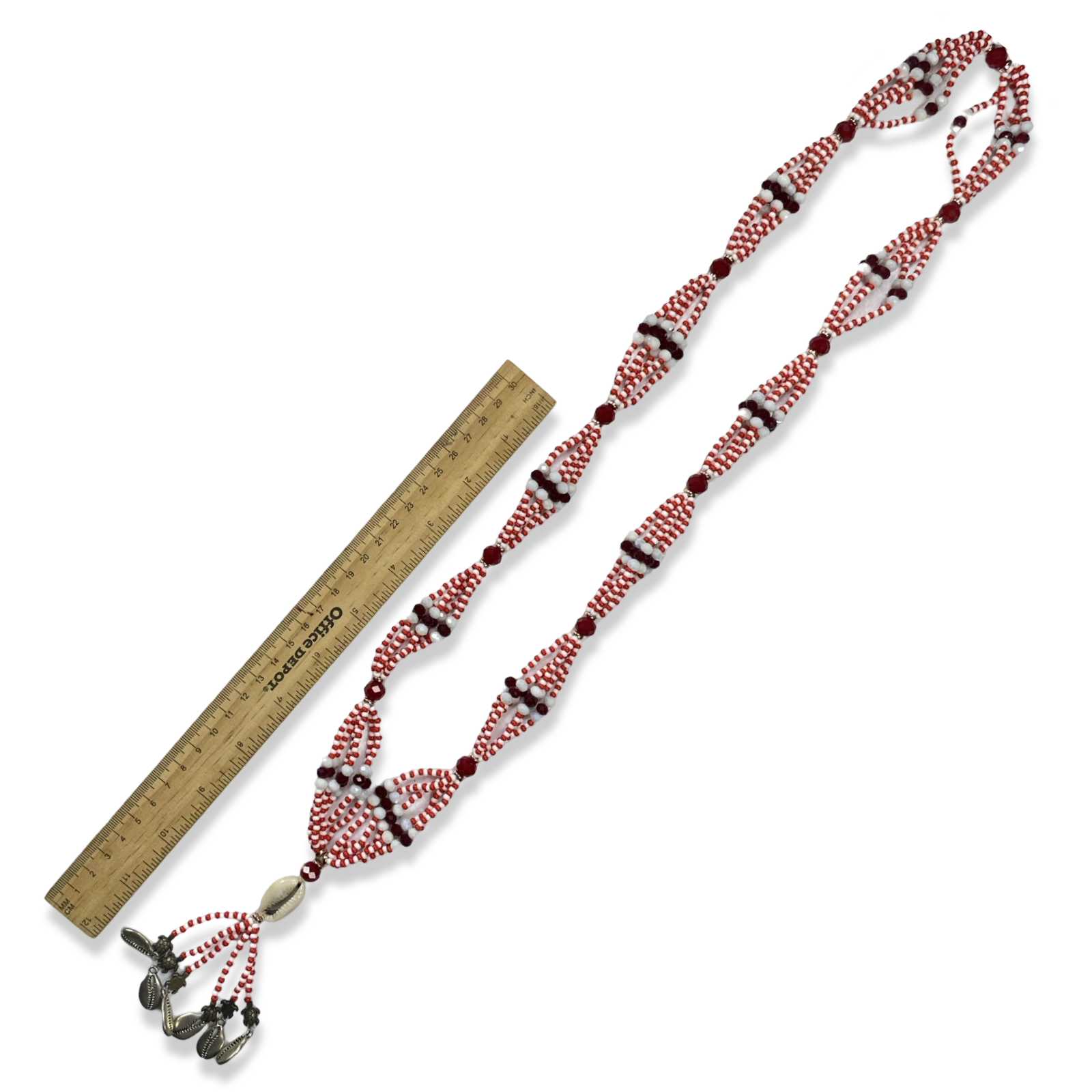 Handmade Gala de Shangó - Red & White Beads Yoruba Santería Orisha Mazo Necklace - SanteriaGuide