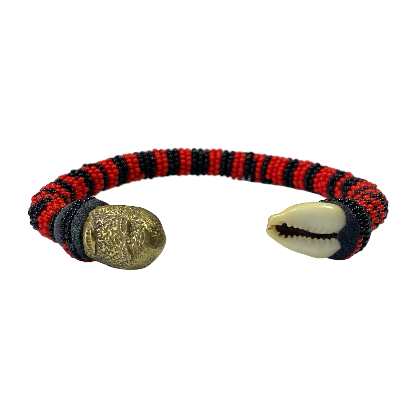 Handmade Ilde de Eleguá Laroyé Eshu Bracelet - Cowrie Shells & Bronze Yoruba Santeria Orisha - SanteriaGuide