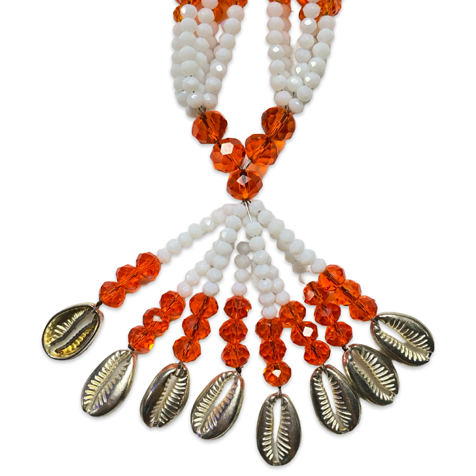 Handmade Gala de Obatalá Oshagriñá – White and Orange Glass Beads for Iyawó - SanteriaGuide