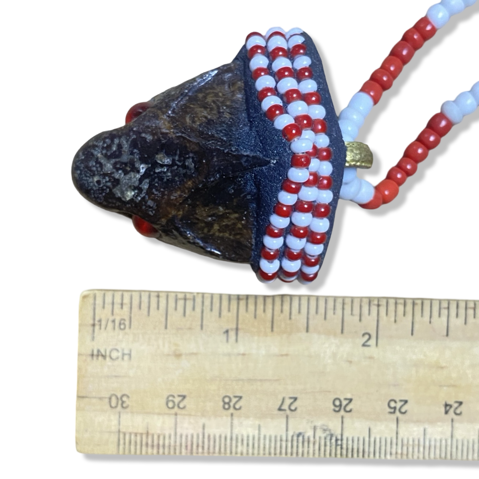 Handmade Eleke de Changó - Red & White Beads with Turtle Pendant Yoruba Santería Orisha - SanteriaGuide