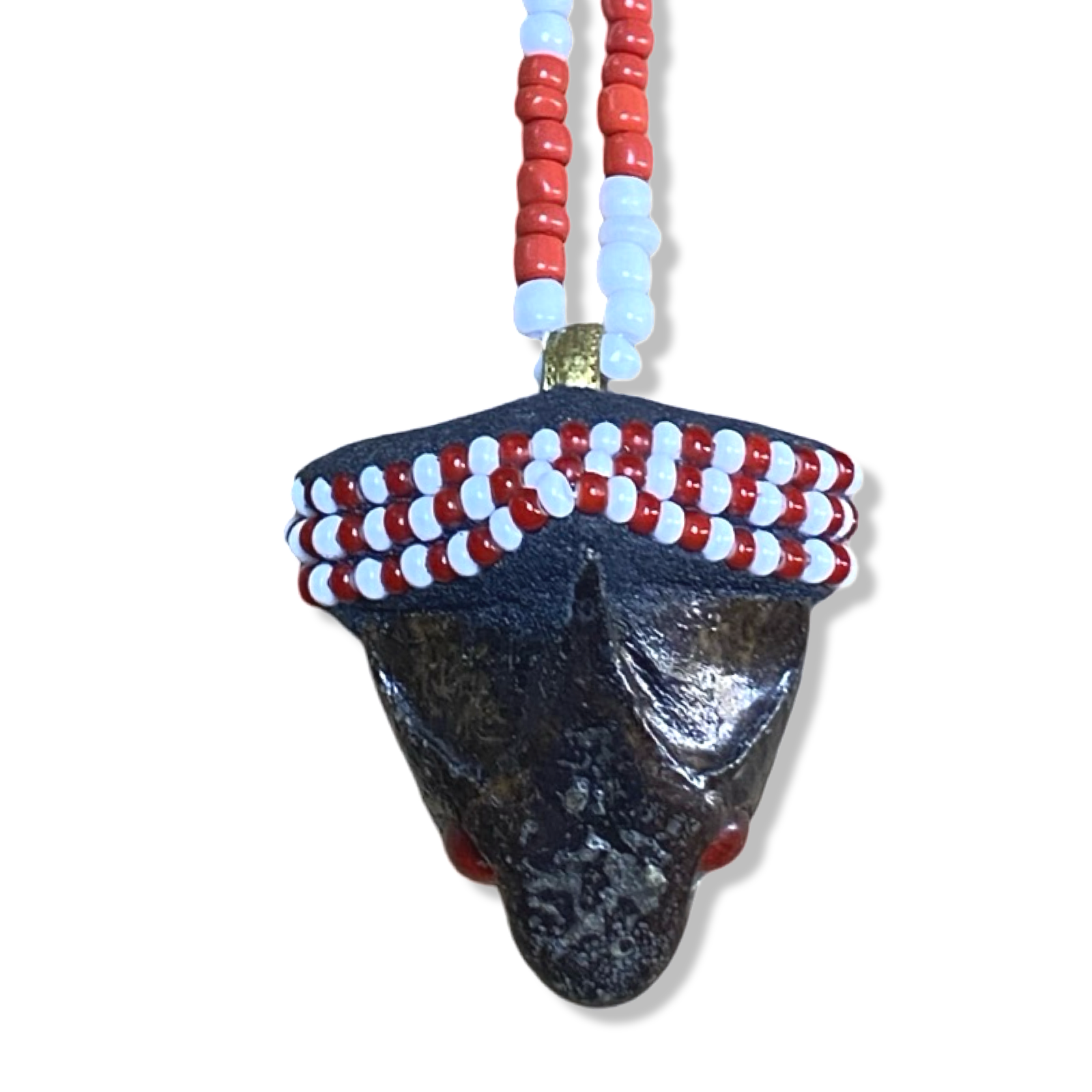 Handmade Eleke de Changó - Red & White Beads with Turtle Pendant Yoruba Santería Orisha - SanteriaGuide