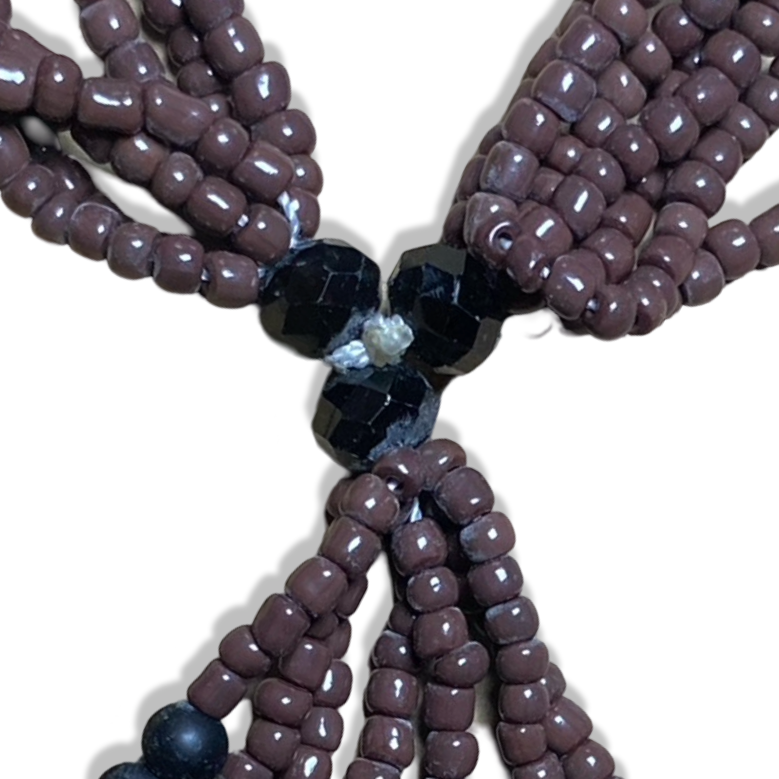 Handmade Mazo de Babalú Ayé - Blue & Brown Beads with Cowrie Shells Yoruba Santería Orisha - SanteriaGuide