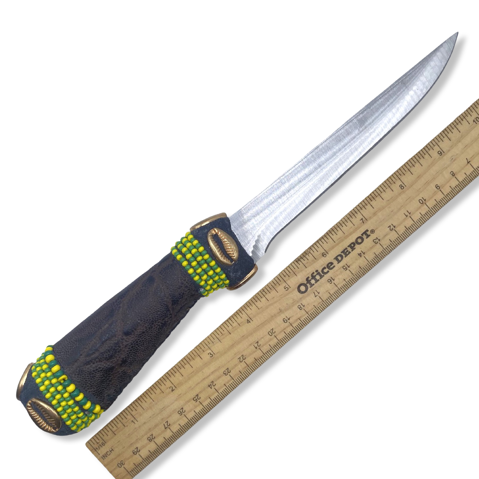 Pinaldo Cuchillo para Orunmila – De Piel, Diseño 1 (Knife with Leather for Orunmila – Design 1) - SanteriaGuide