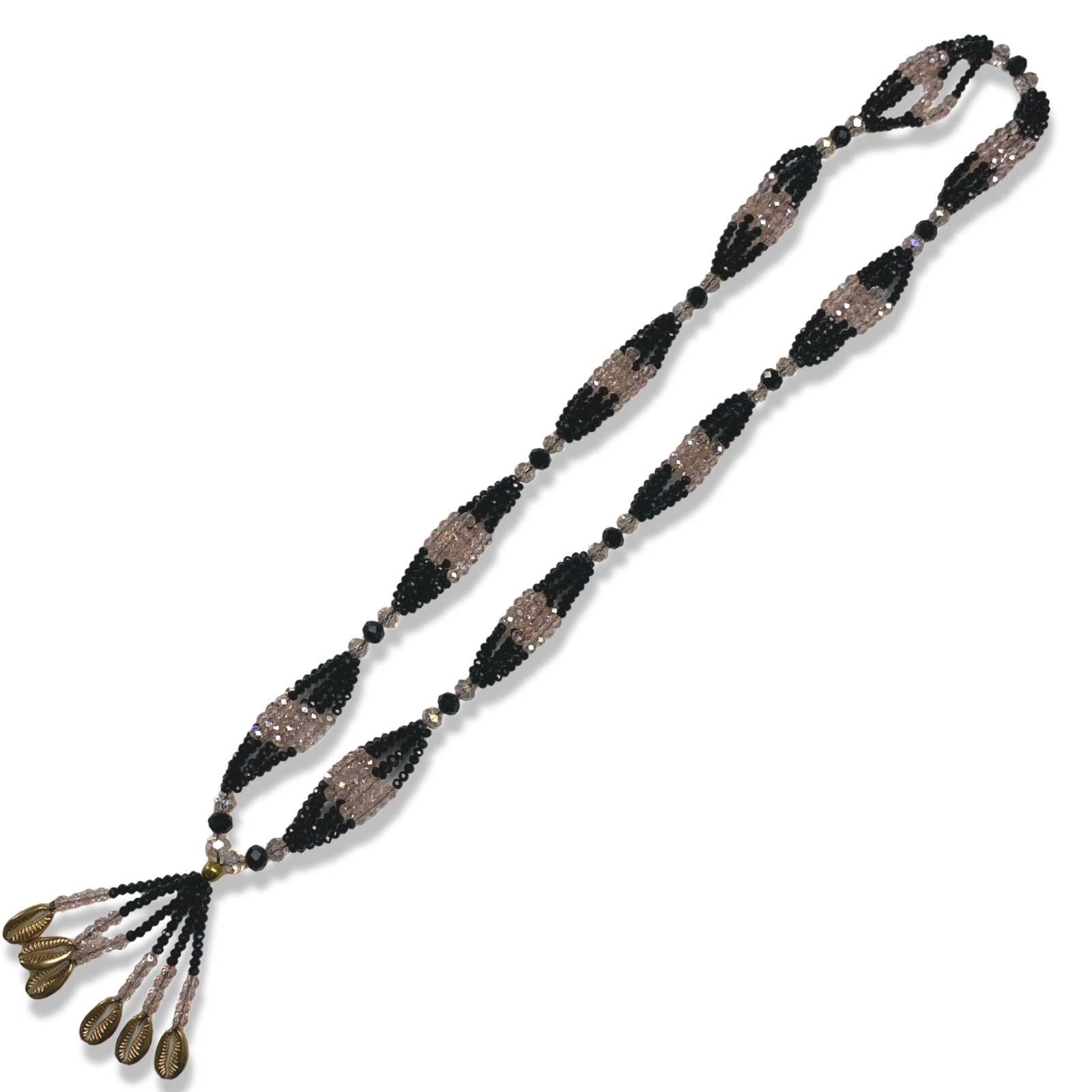 Handmade Gala de Naná Burukú – Black, Purple, and Gold Glass Beads for Iyawó - SanteriaGuide