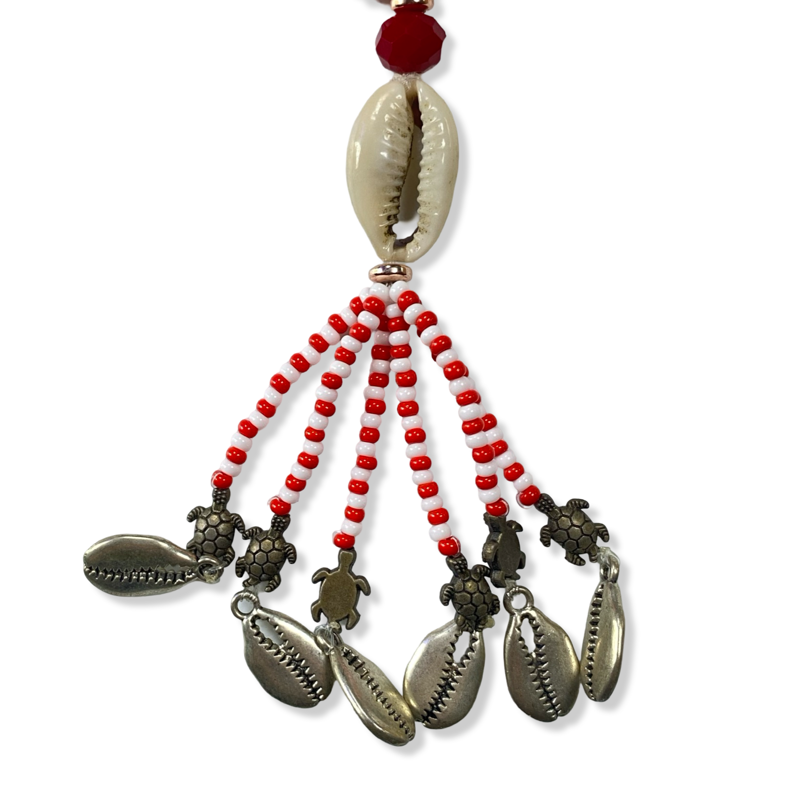 Handmade Gala de Shangó - Red & White Beads Yoruba Santería Orisha Mazo Necklace - SanteriaGuide