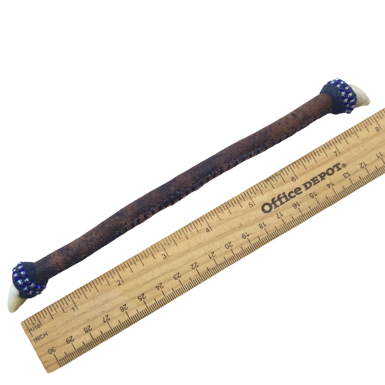 Handmade Ilde de Yemayá Bracelet - Leather, Cowrie Shells, Blue, and Clear Beads - SanteriaGuide