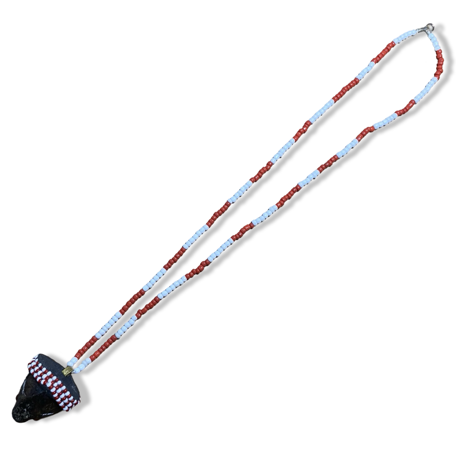 Handmade Eleke de Changó - Red & White Beads with Turtle Pendant Yoruba Santería Orisha - SanteriaGuide