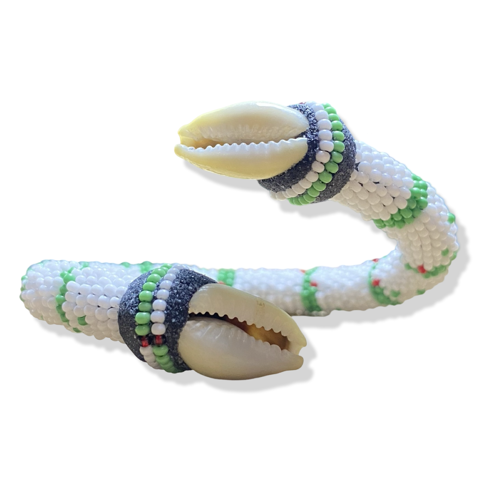 Handmade Ilde de Oduduwa Bracelet – White, Green & Red Yoruba Santeria Orisha - SanteriaGuide