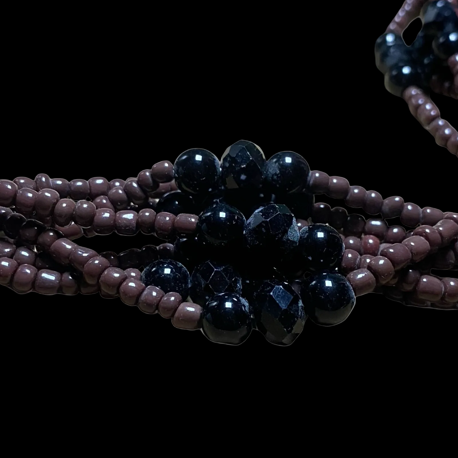 Handmade Mazo de Babalú Ayé - Blue & Brown Beads with Cowrie Shells Yoruba Santería Orisha - SanteriaGuide