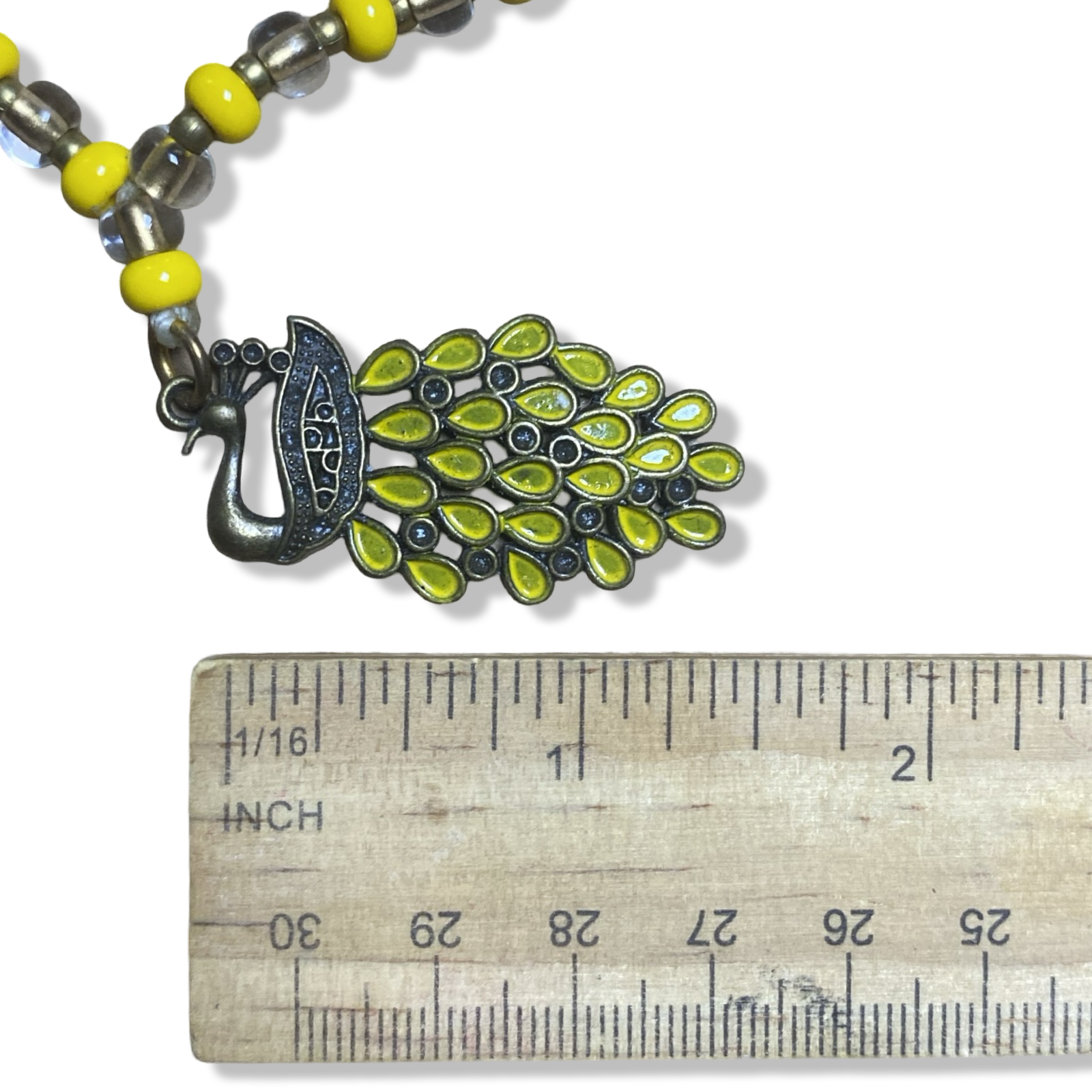 Handmade Eleke de Oshun Necklace- Yellow & Gold Beads with Bronze Pendant Yoruba Santería Orisha - SanteriaGuide