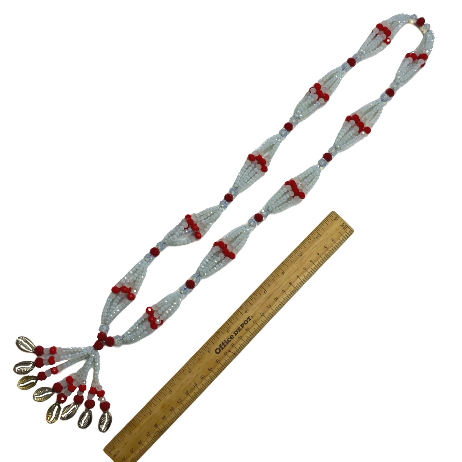 Handmade Gala de Obatalá Ayaguna – Red, White, and Clear Glass Beads for Iyawó - SanteriaGuide