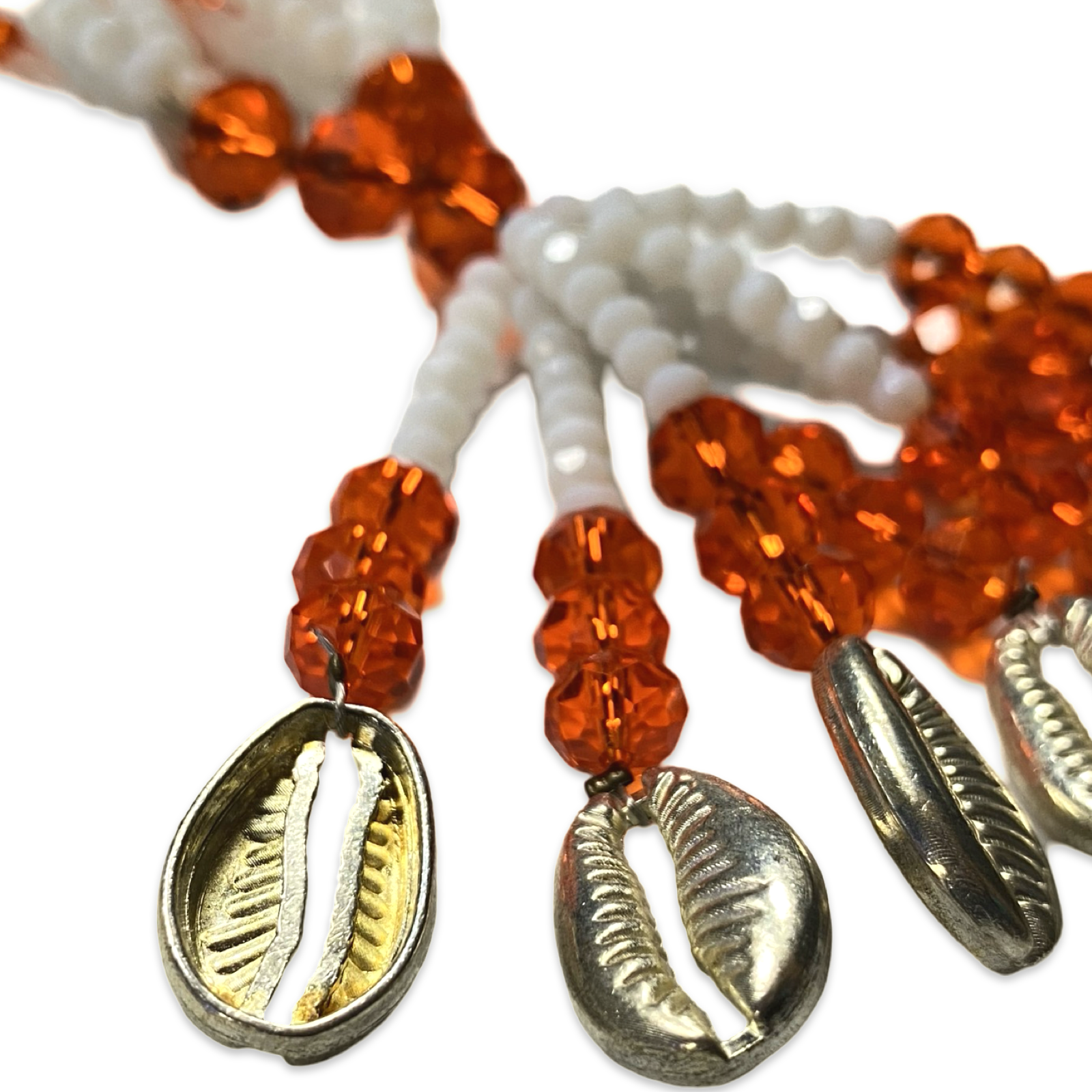 Handmade Gala de Obatalá Oshagriñá – White and Orange Glass Beads for Iyawó - SanteriaGuide