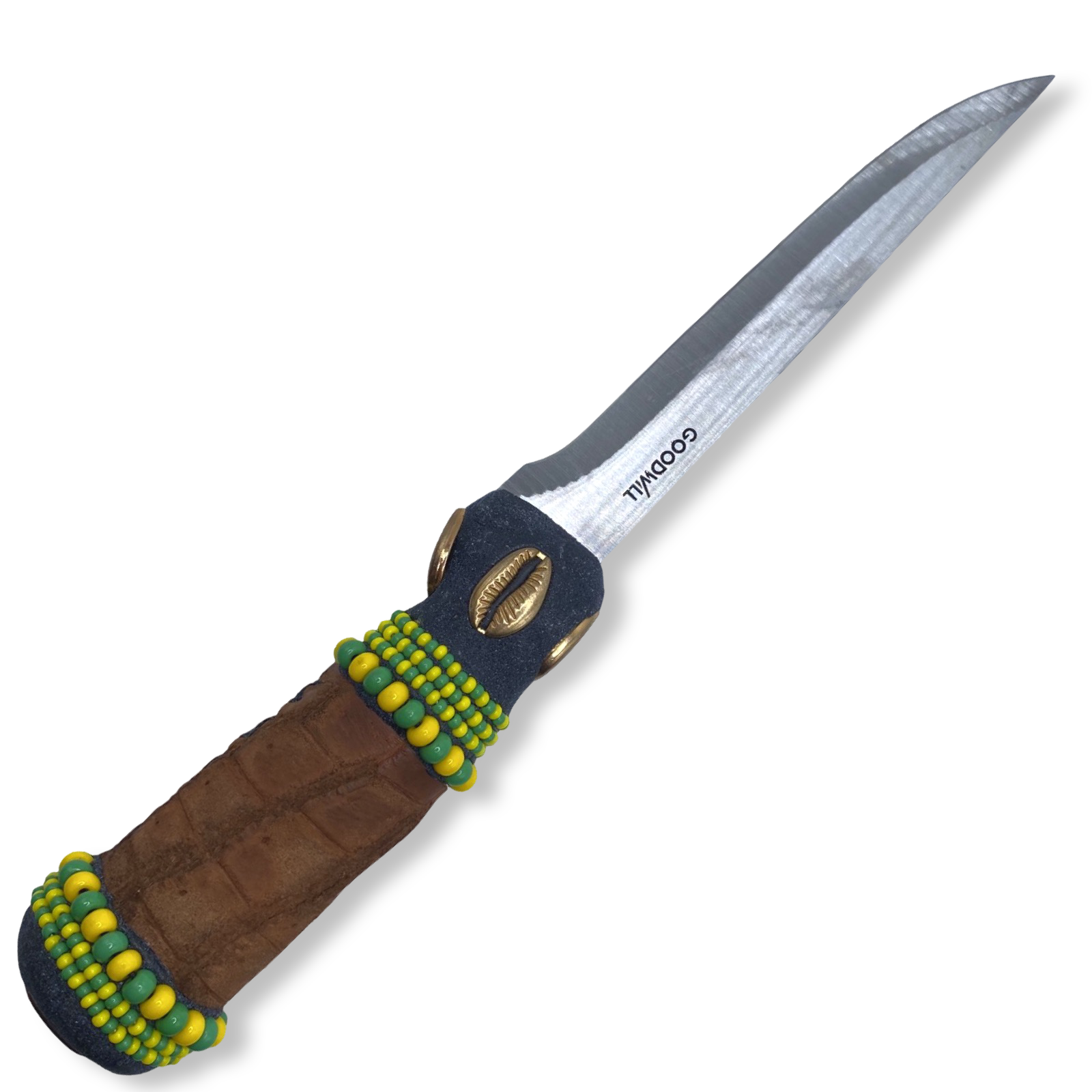 Pinaldo Cuchillo para Orunmila – De Piel, Diseño 4 (Knife with Leather for Orunmila – Design 4) - SanteriaGuide