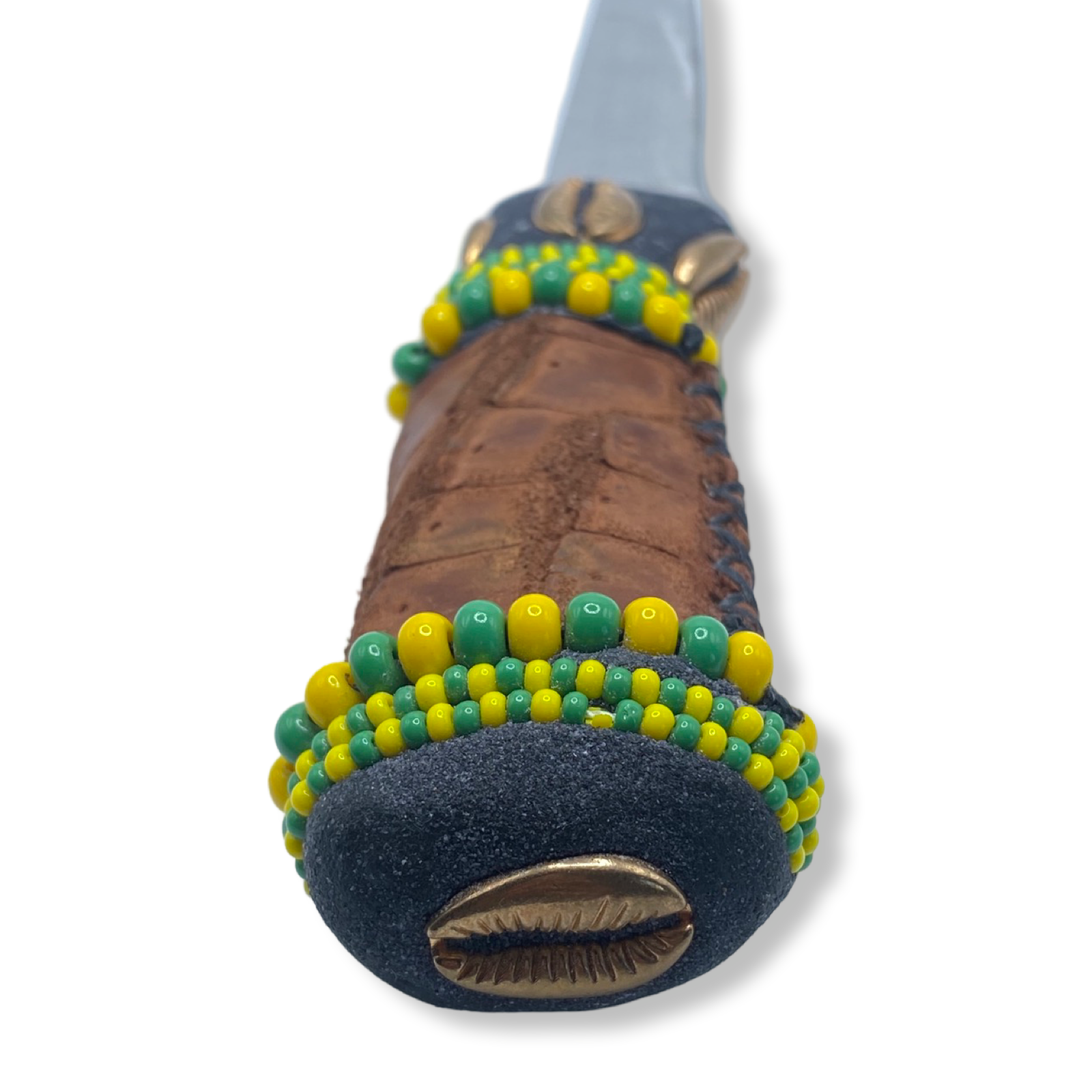 Pinaldo Cuchillo para Orunmila – De Piel, Diseño 4 (Knife with Leather for Orunmila – Design 4) - SanteriaGuide