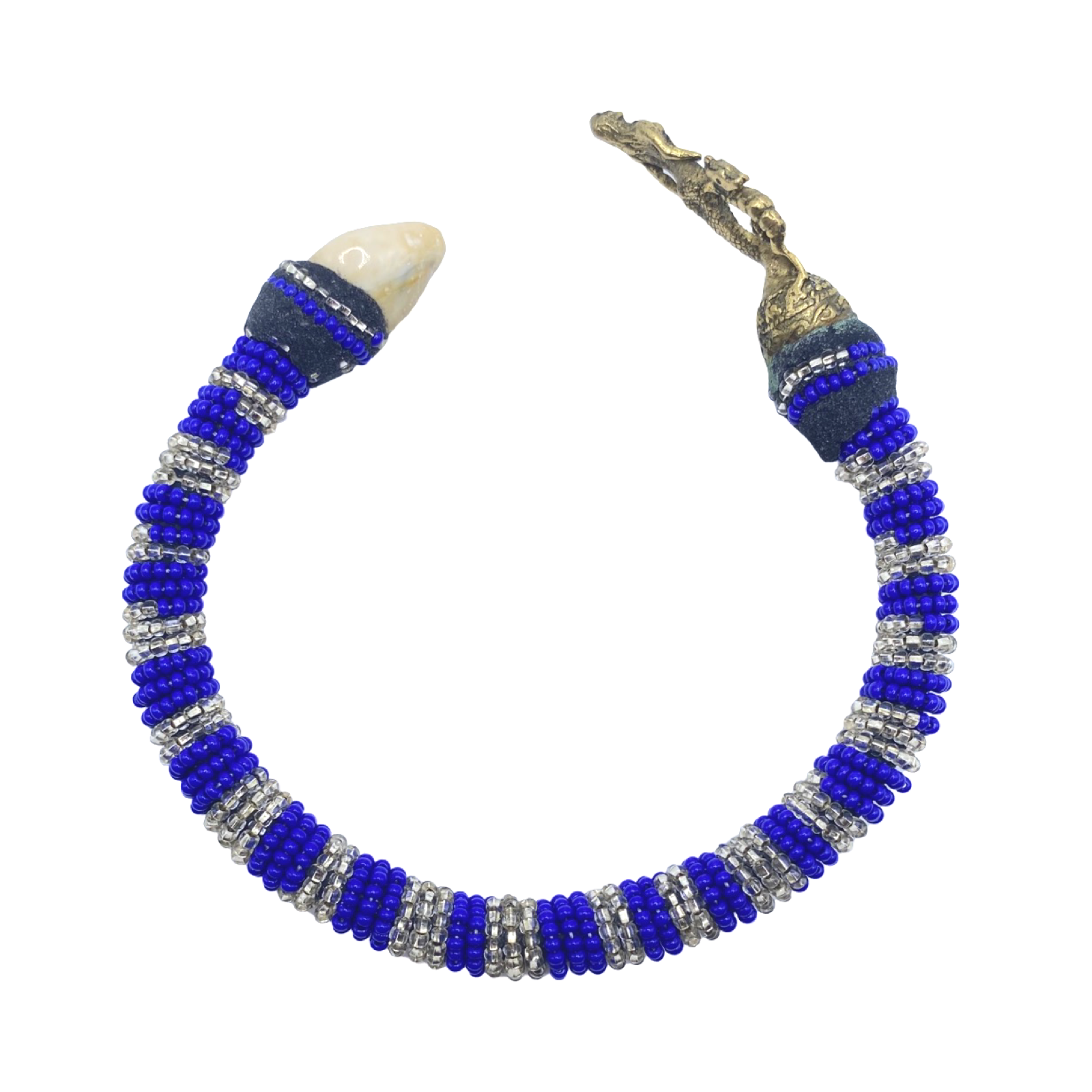 Handmade Ilde de Yemayá Yemoja Bracelet - Cowrie Shell & Bronze Yoruba Santeria Orisha - SanteriaGuide