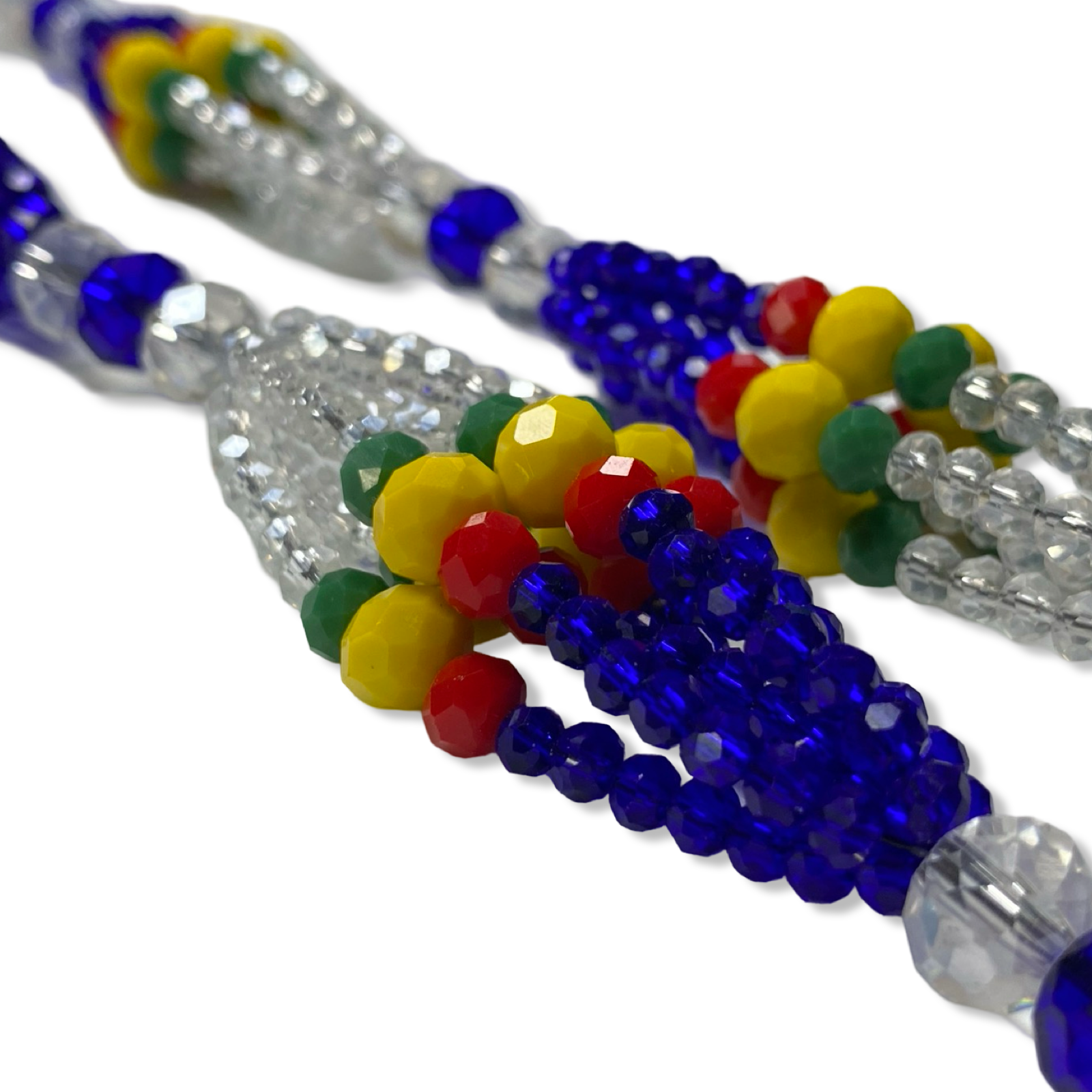 Handmade Gala de Olokun – Clear, Blue, Red, Yellow, and Green Glass Beads for Iyawó - SanteriaGuide