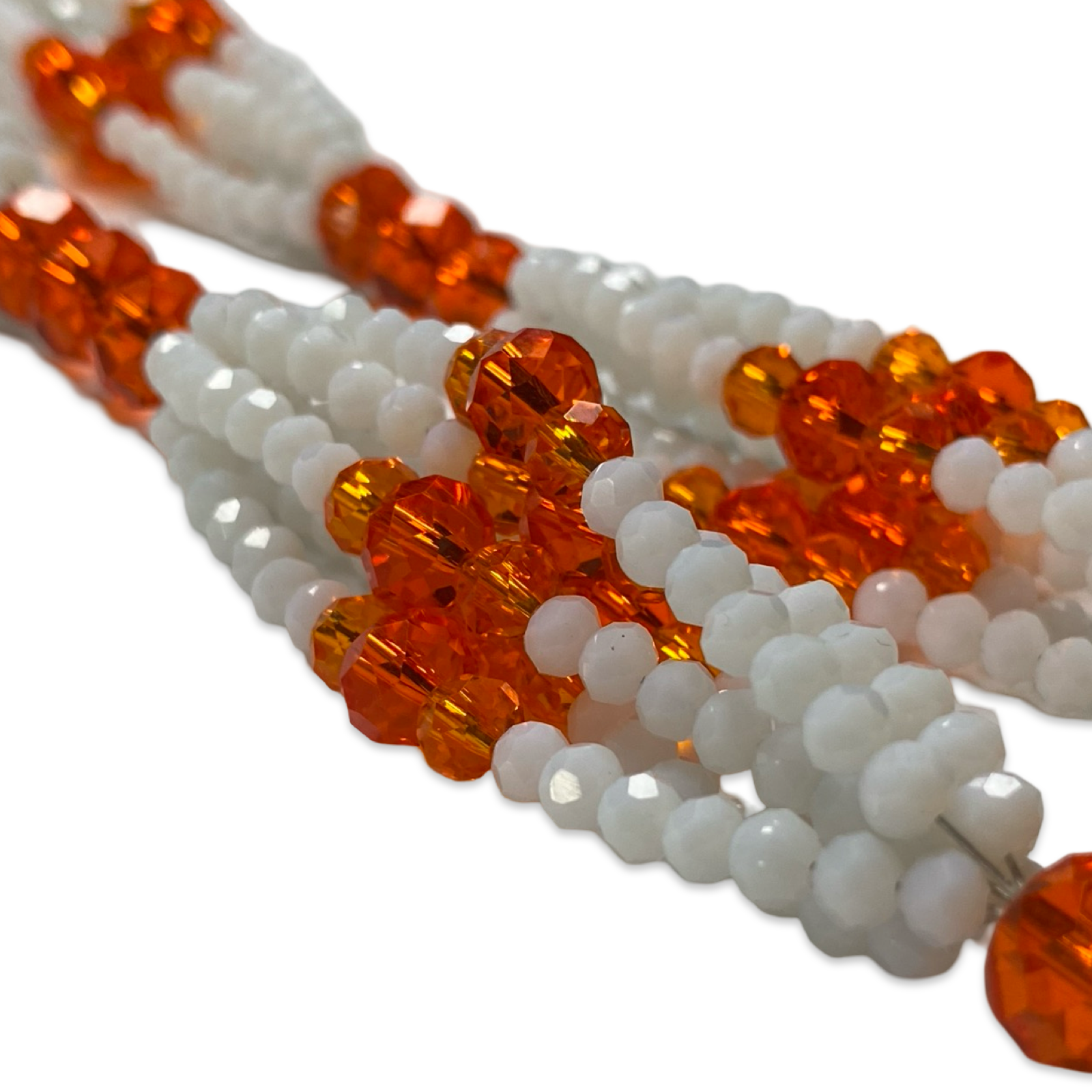 Handmade Gala de Obatalá Oshagriñá – White and Orange Glass Beads for Iyawó - SanteriaGuide