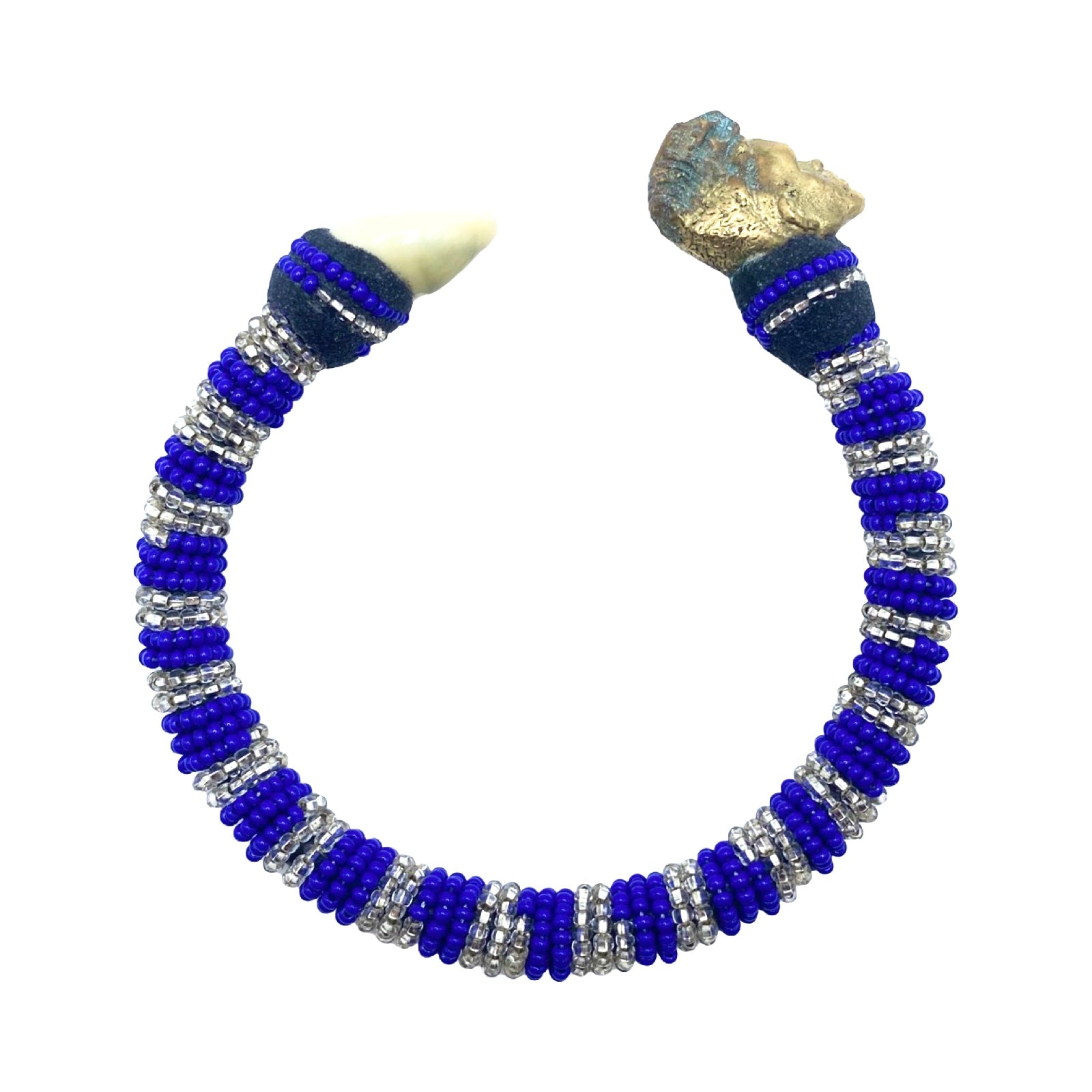 Handmade Ilde de Yemayá Yemoja Bracelet - Cowrie Shell & Bronze Yoruba Santeria Orisha - SanteriaGuide