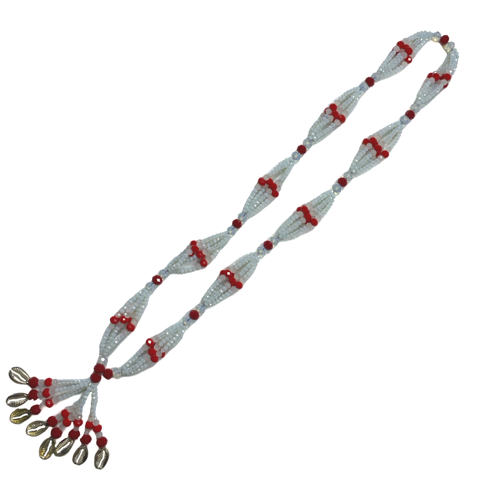 Handmade Gala de Obatalá Ayaguna – Red, White, and Clear Glass Beads for Iyawó - SanteriaGuide