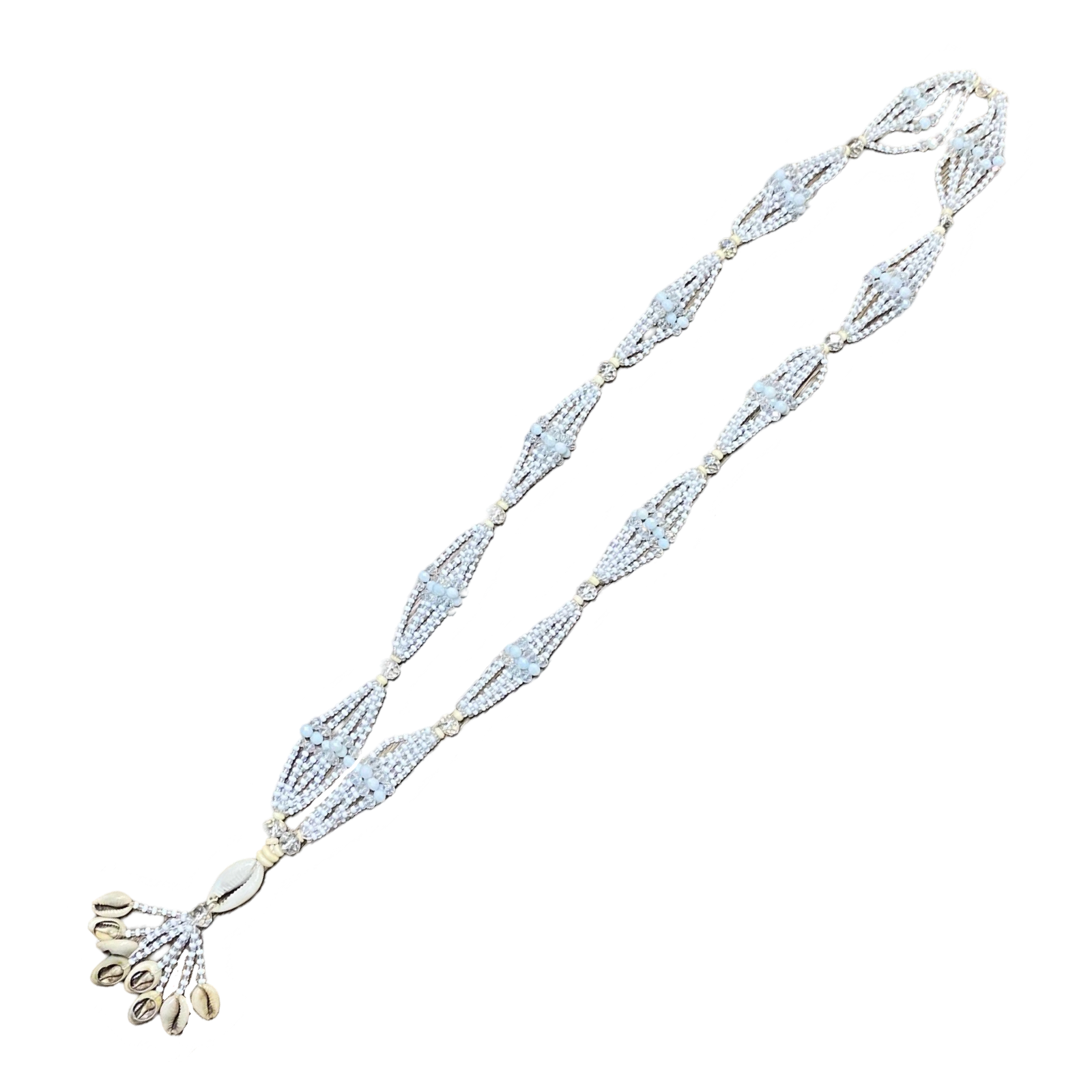 Obatalá white and clear crystal and glass beads.