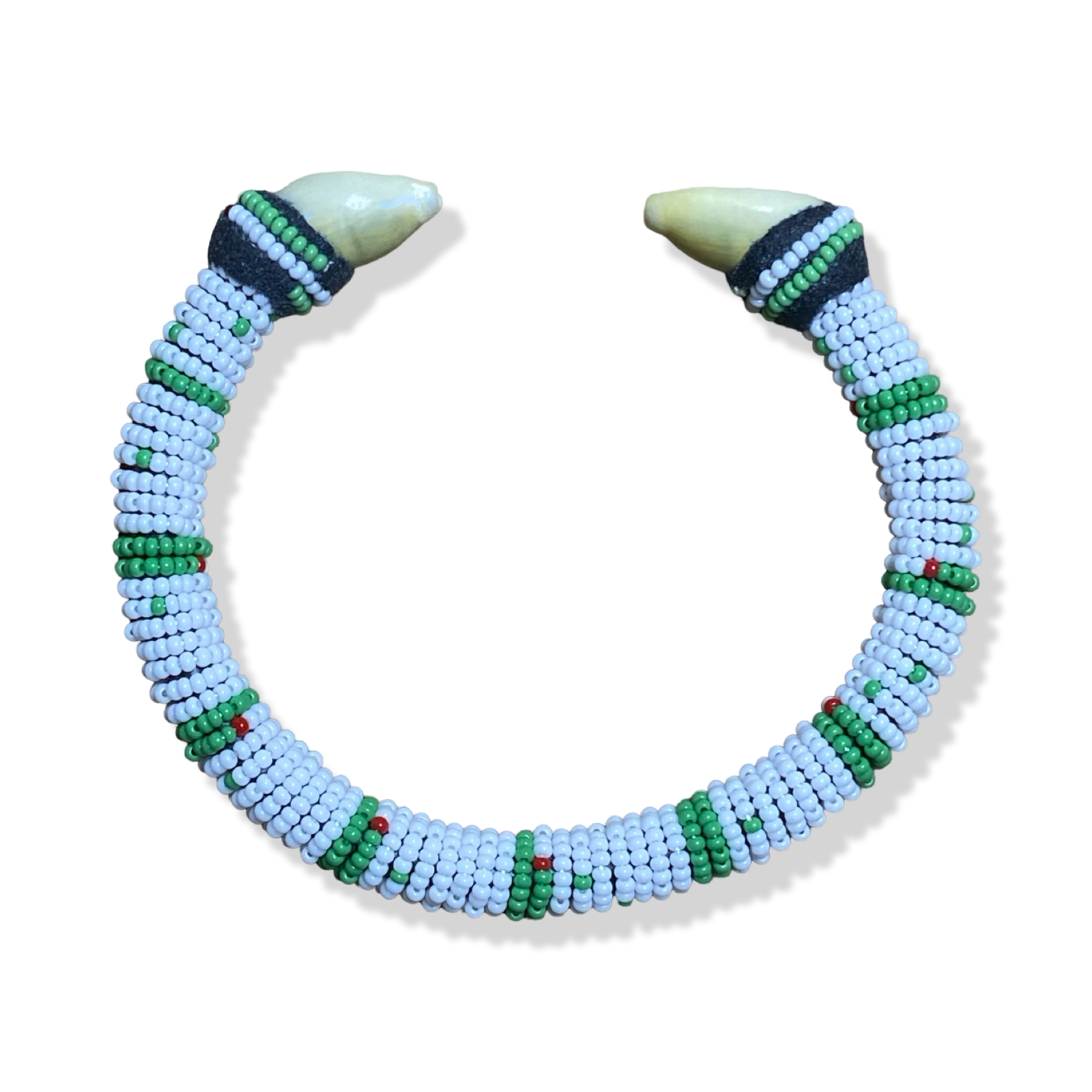Handmade Ilde de Oduduwa Bracelet – White, Green & Red Yoruba Santeria Orisha - SanteriaGuide