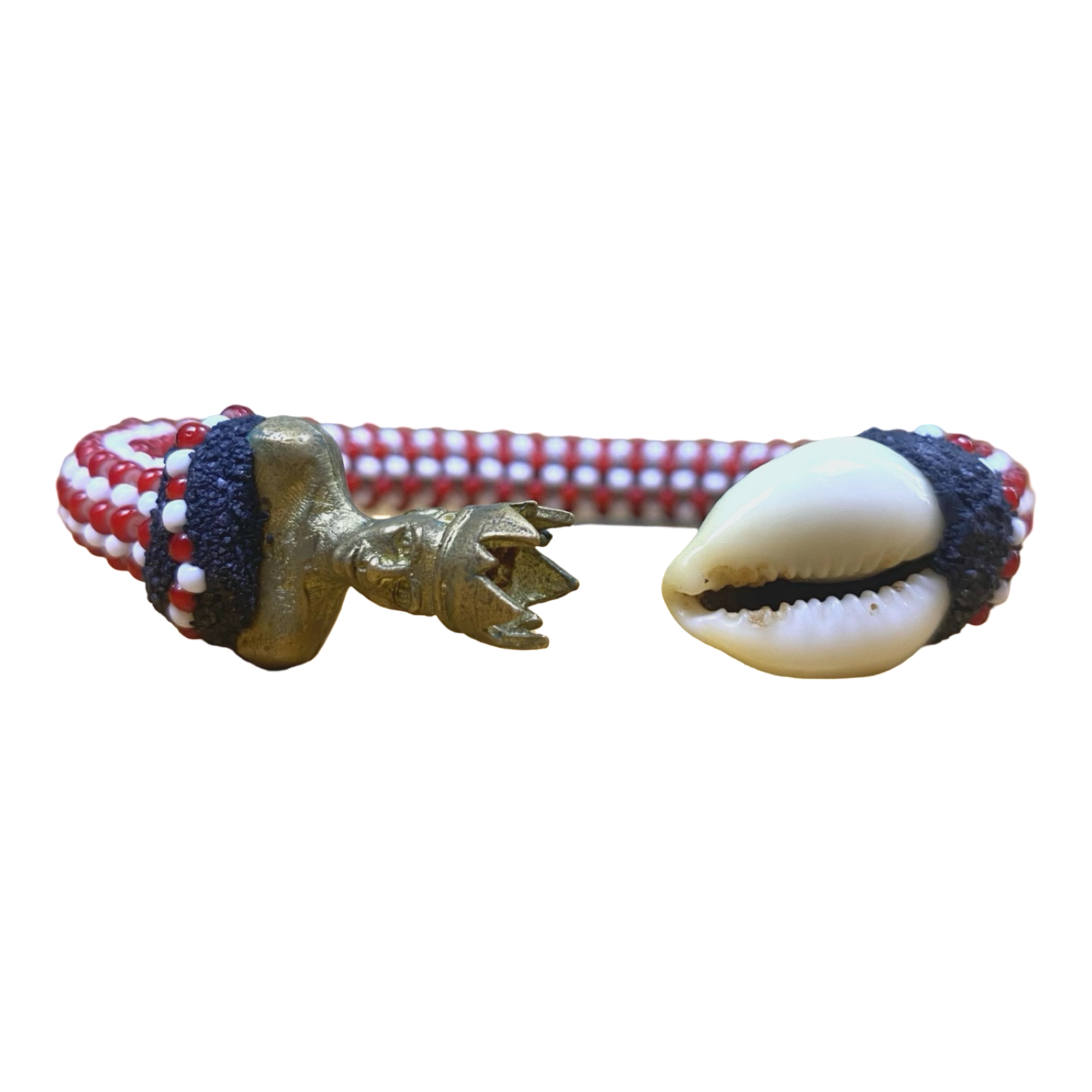 Handmade Ilde de Shango with red and white crystal beads.