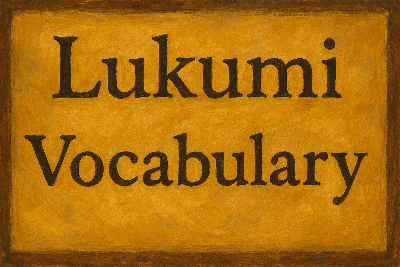 Lukumi Vocabulary