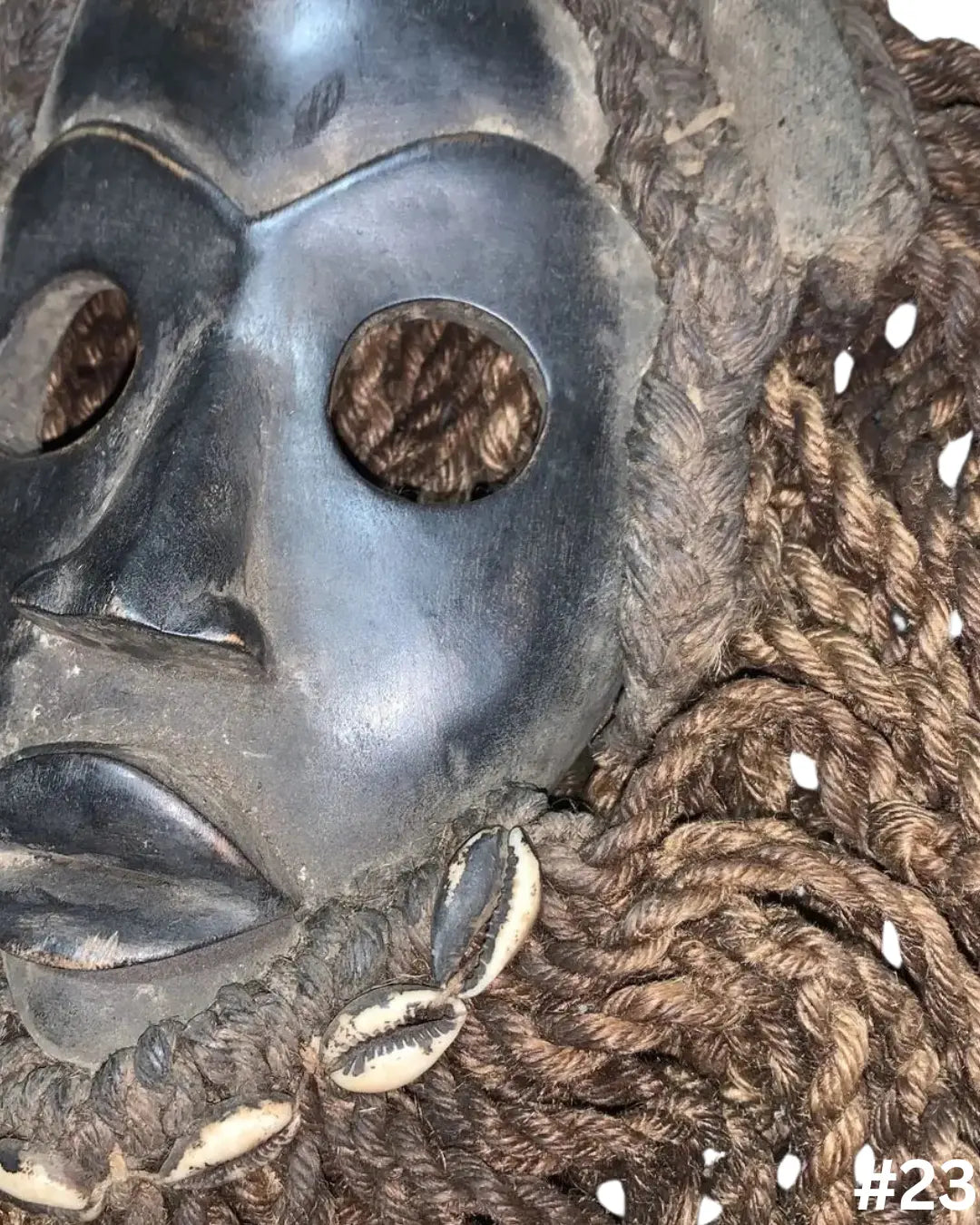 Dan Mask with Cowries and Rope Beard African Mask SanteriaGuide