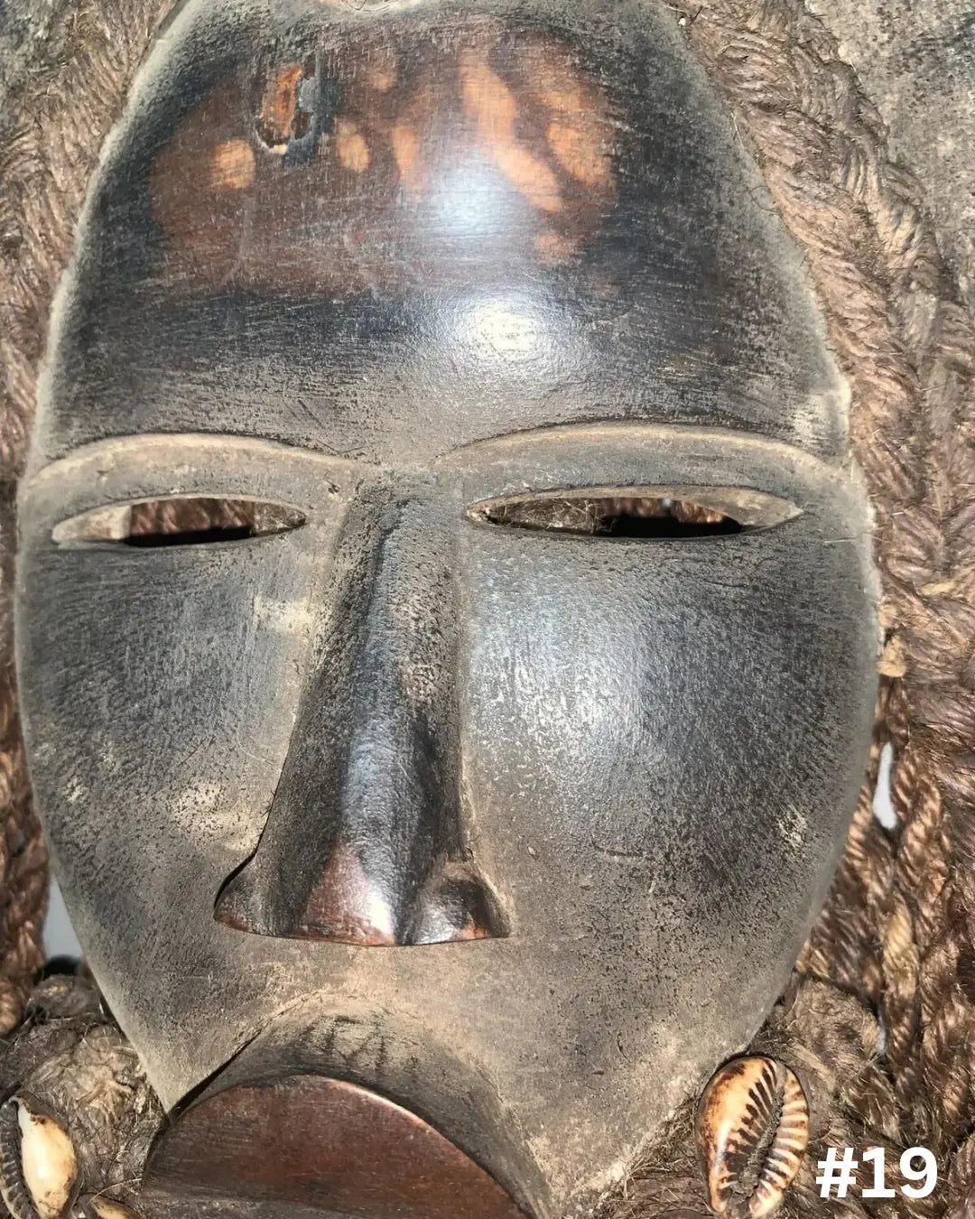 Dan Mask with Cowries and Rope Beard African Mask SanteriaGuide