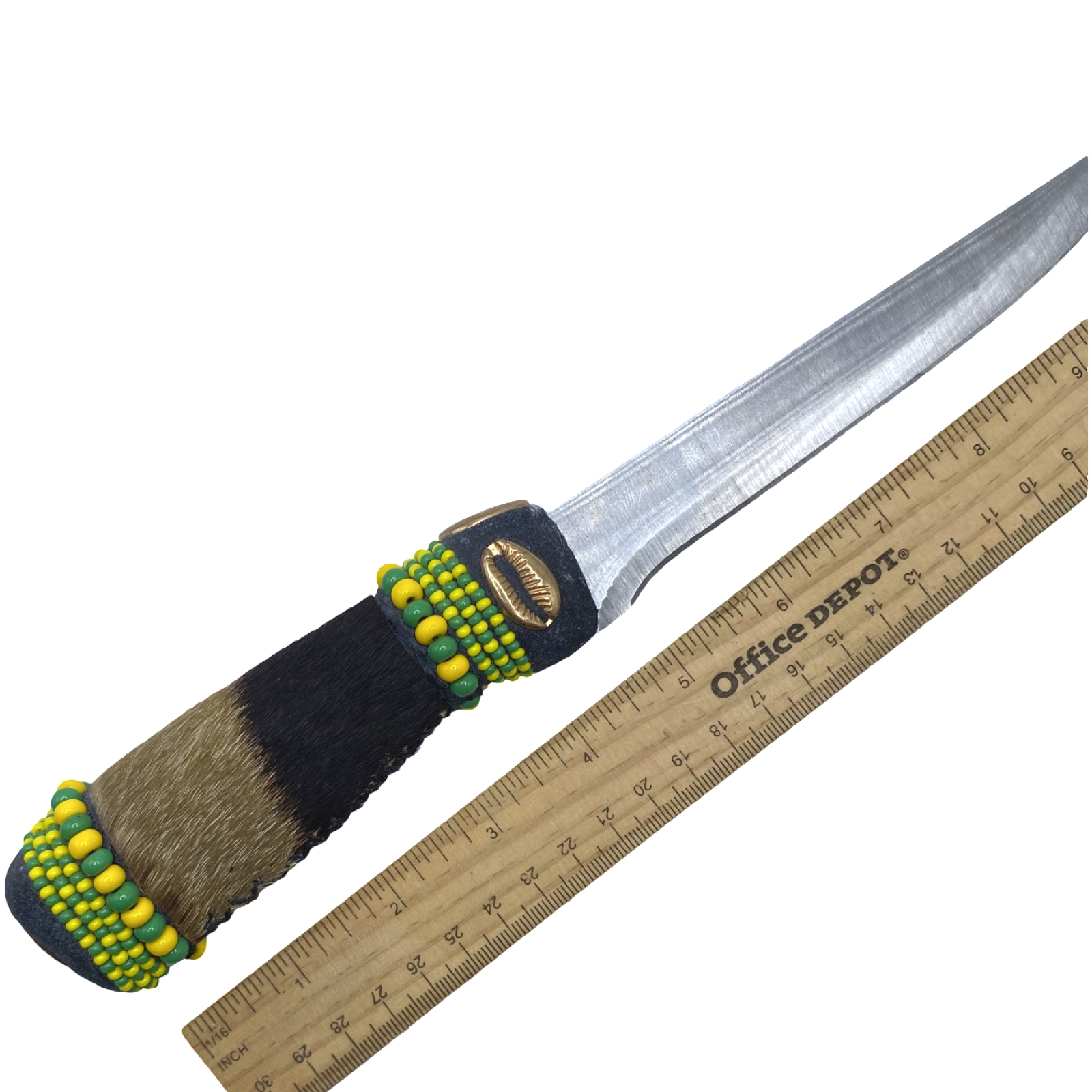 Cuchillo para Babalawo Santero Oba Oriate Orunmila - De Piel - Diseño 7