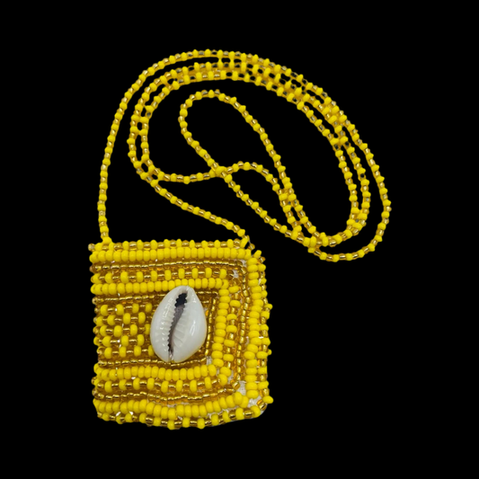 Handmade Eleke de Oshún with Macuto – Santería Necklace