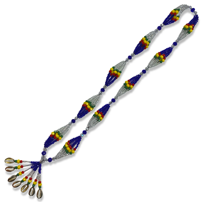 Olokun Gala Necklace  – Handmade with Beads & Silver Cowrie Shells