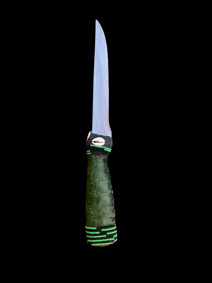 Pinaldo Cuchillo para Ogún – De Piel, Diseño 1 (Knife with Leather for Ogún – Design 1)