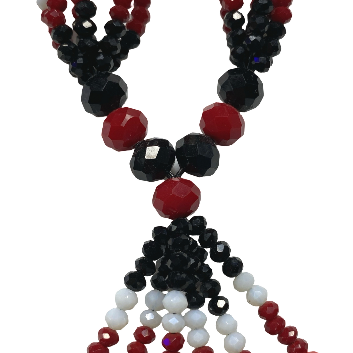 Handmade Gala de Eshu Alaguana – Black, White, and Red Glass Beads for Iyawó - SanteriaGuide