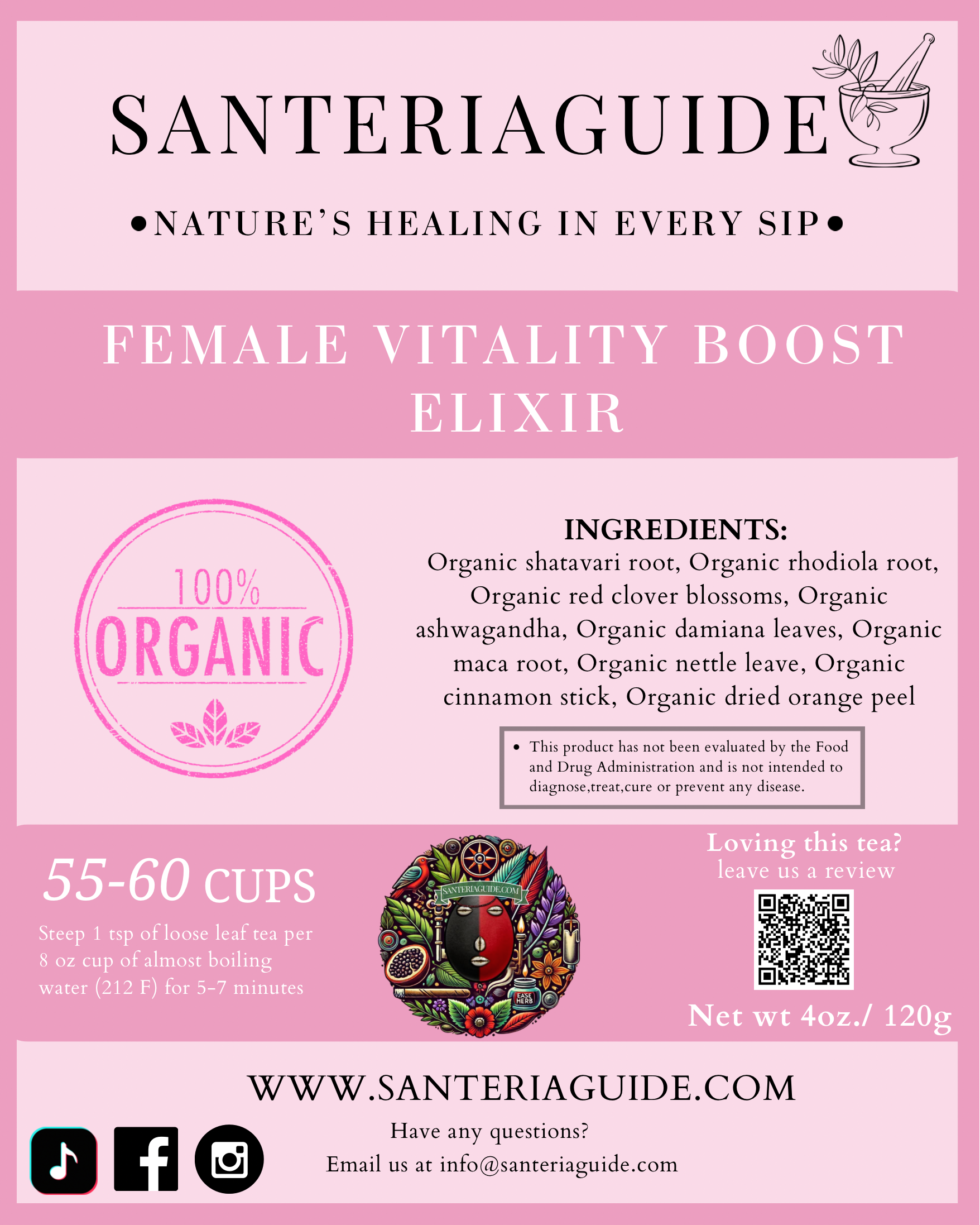 SanteriaGuide Enhanced Female Vitality Boost Elixir Tea - SanteriaGuide