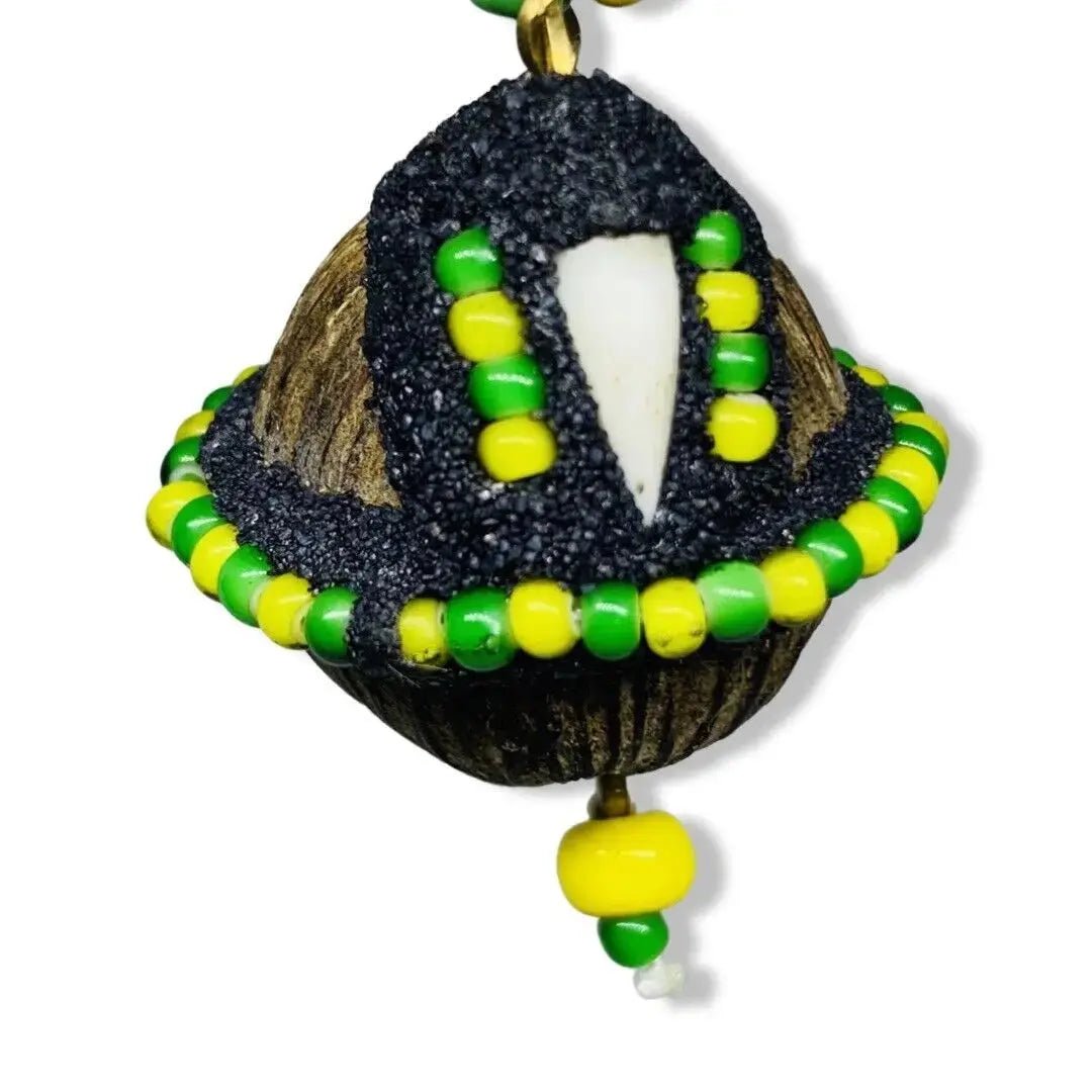 1 Ikin De 4 Ojos eleke / necklace de Ifa Orula Orunmila Yoruba Santeria Ifa Orisha Babalawo - SanteriaGuide