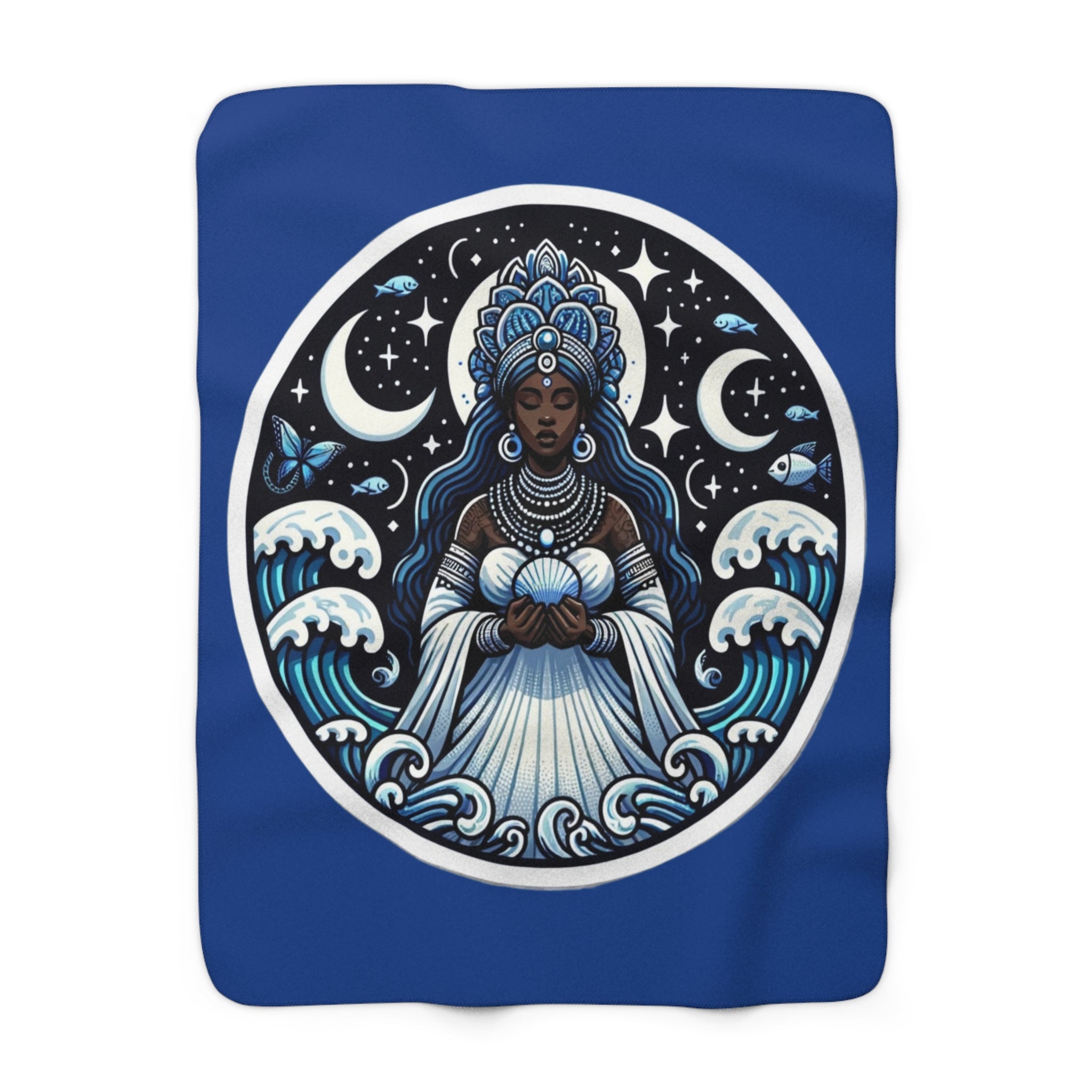 Yemaya Sherpa Fleece Blanket - SanteriaGuide