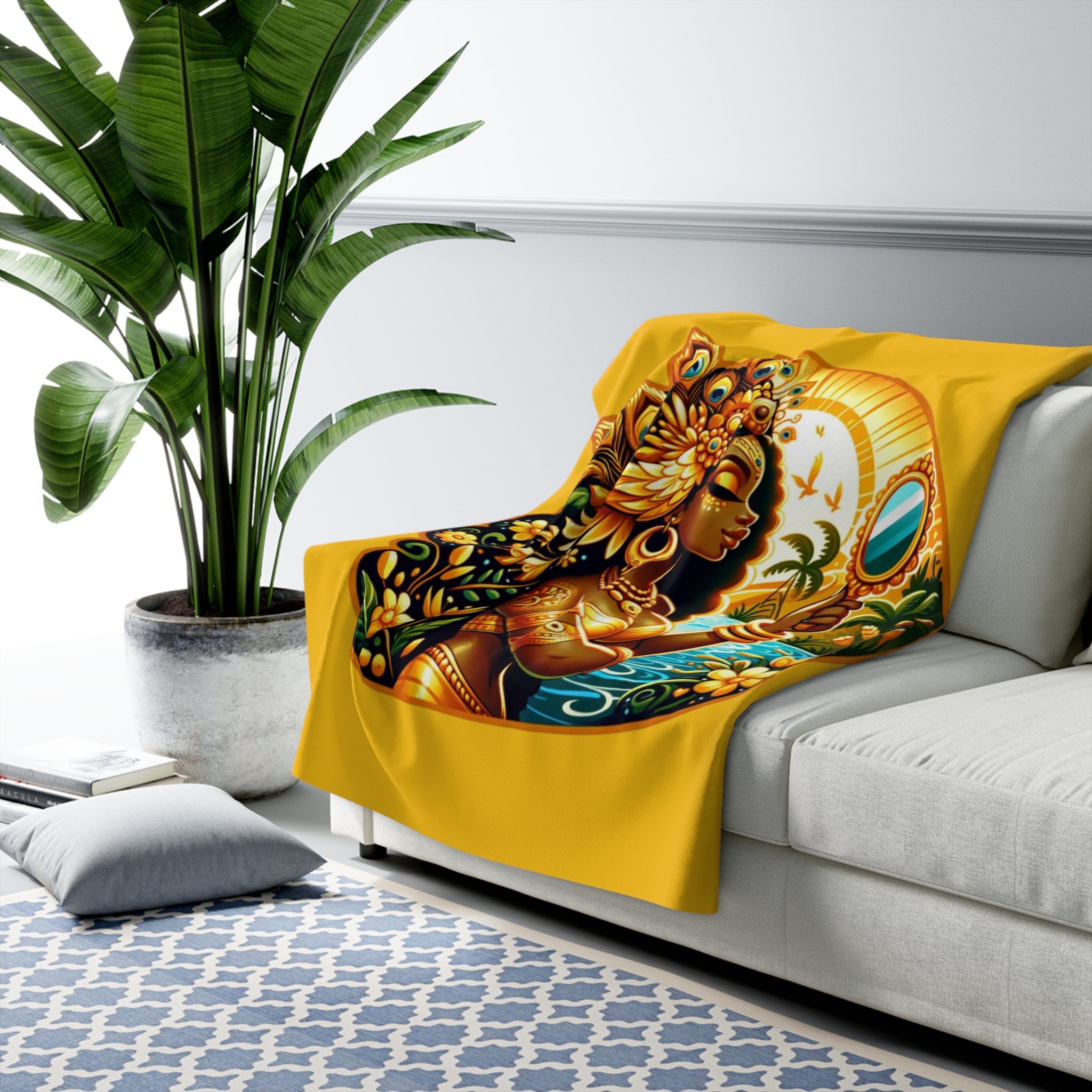 Oshun Sherpa Fleece Blanket - SanteriaGuide