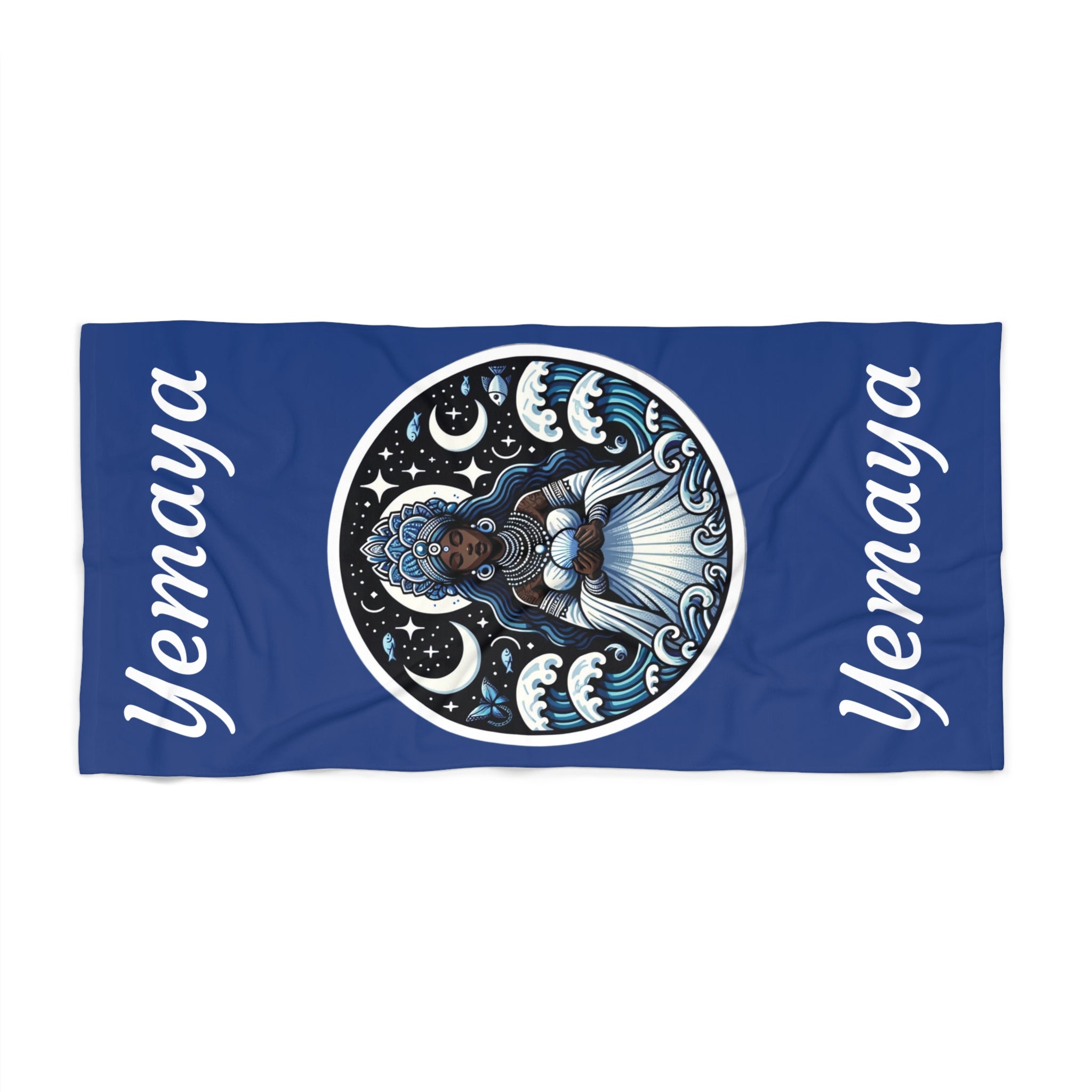 Yemaya Beach Towel with Badge - SanteriaGuide