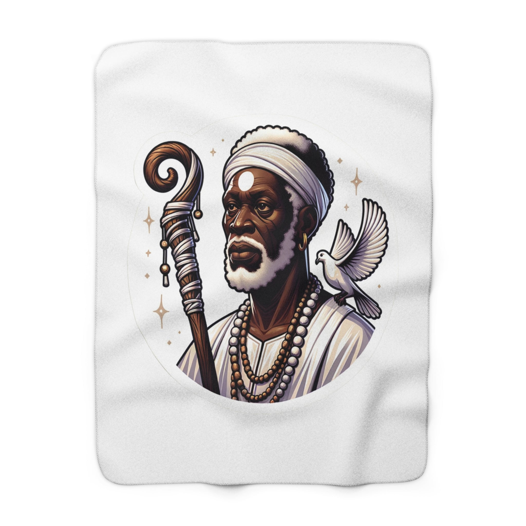 Obatala Sherpa Fleece Blanket - SanteriaGuide