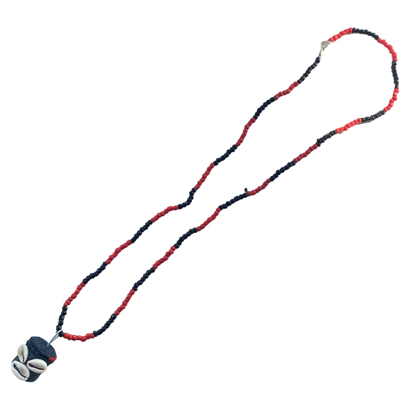 Handmade Eleke de Eleguá Necklace – Red & Black Yoruba Santeria Orisha