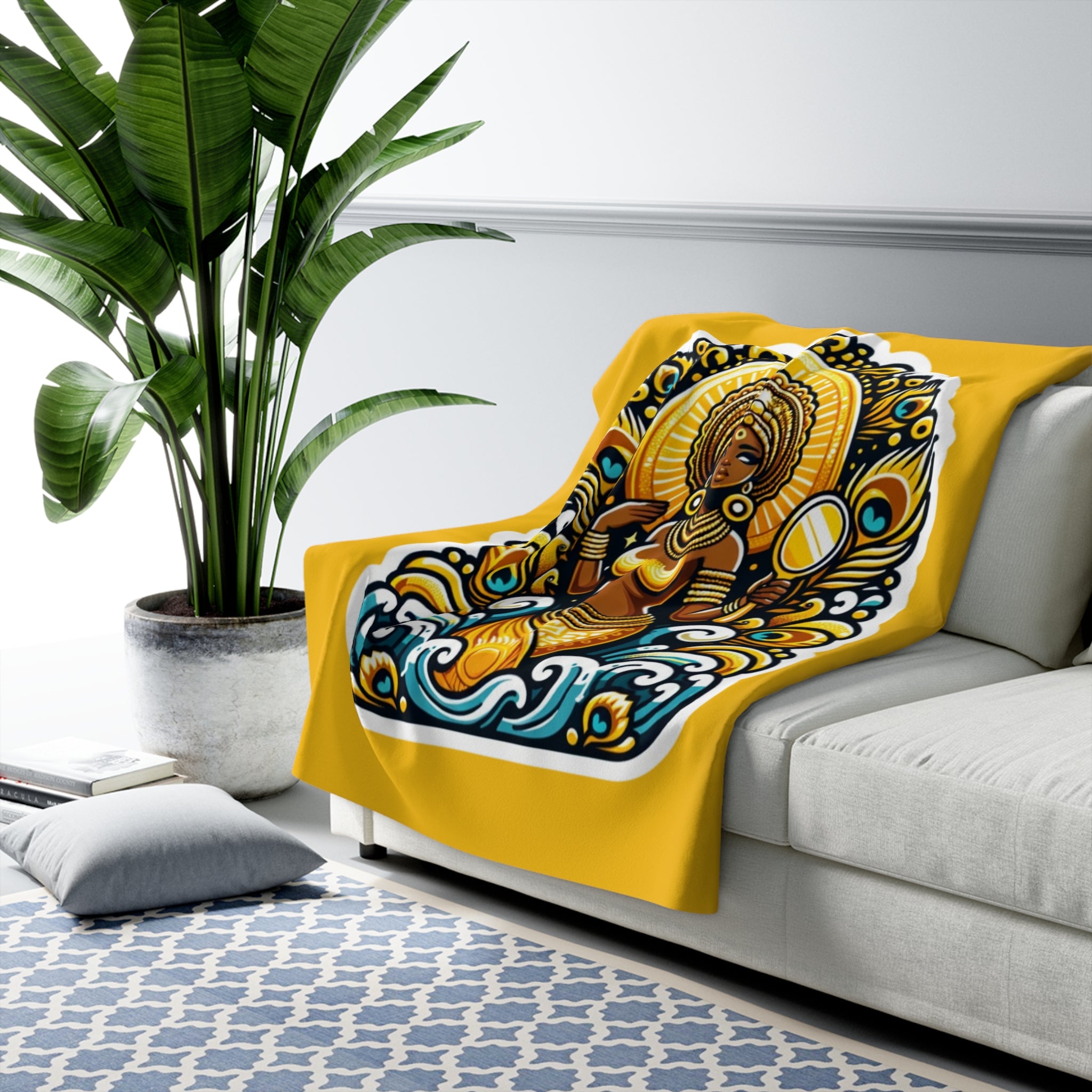 Oshun Sherpa Fleece Blanket - SanteriaGuide