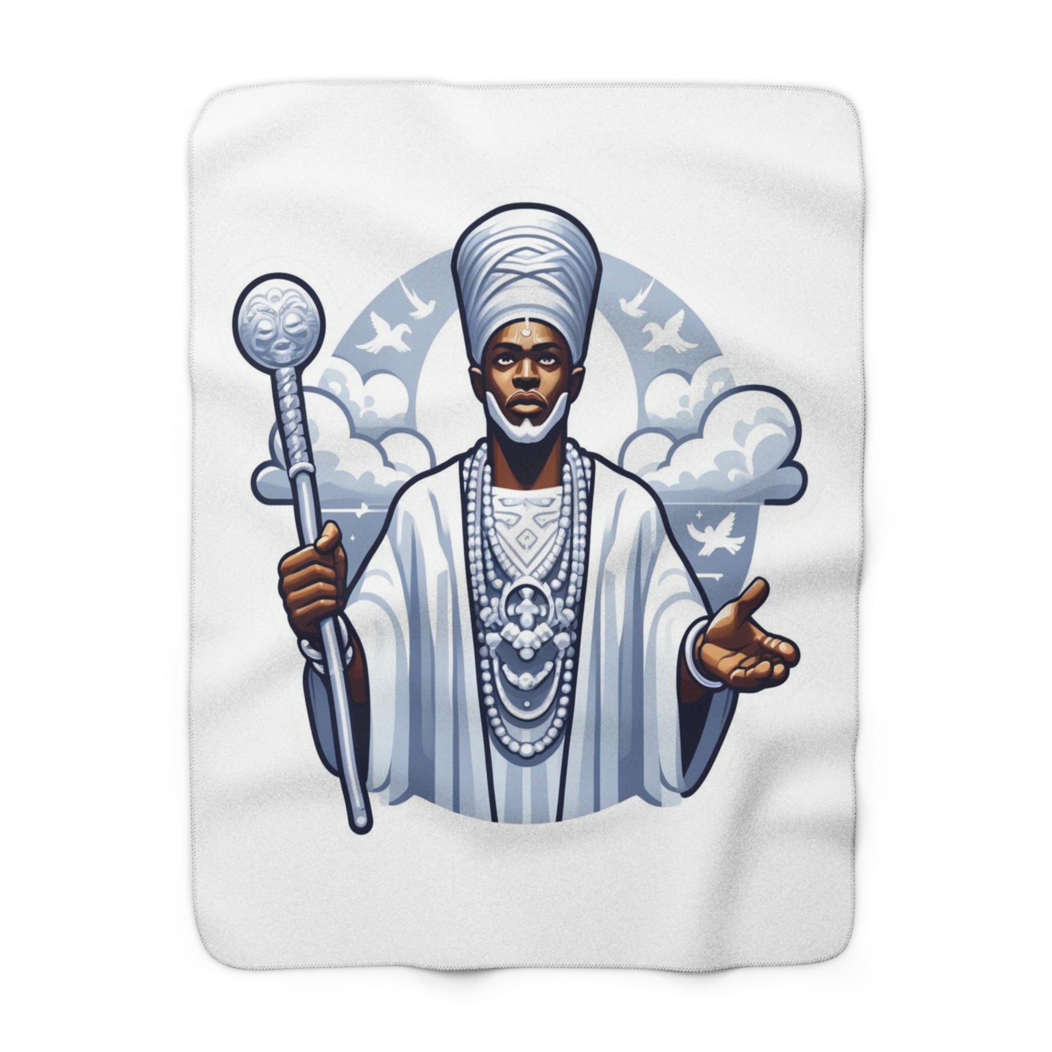 Obatala Sherpa Fleece Blanket - SanteriaGuide