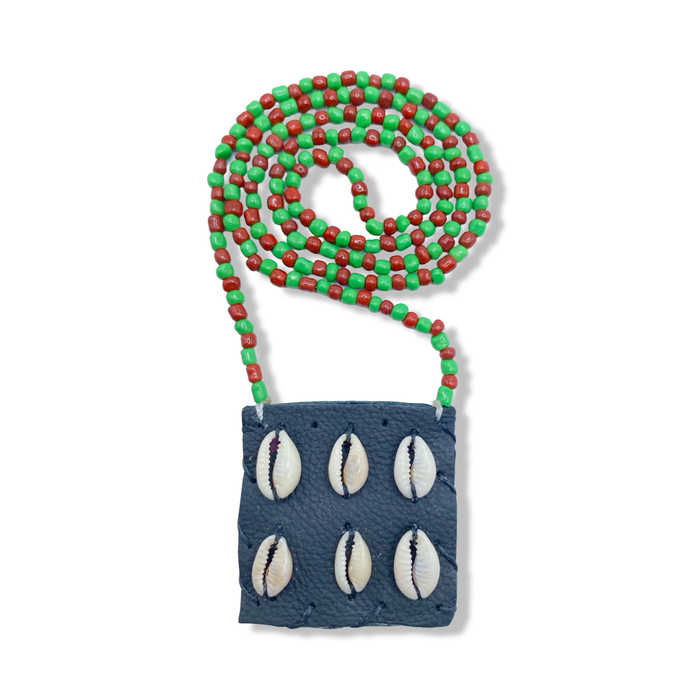 Eleke de Orula con Saco para Carga (Collar Sagrado/Collar with Pouch) – Sabiduría y Protección