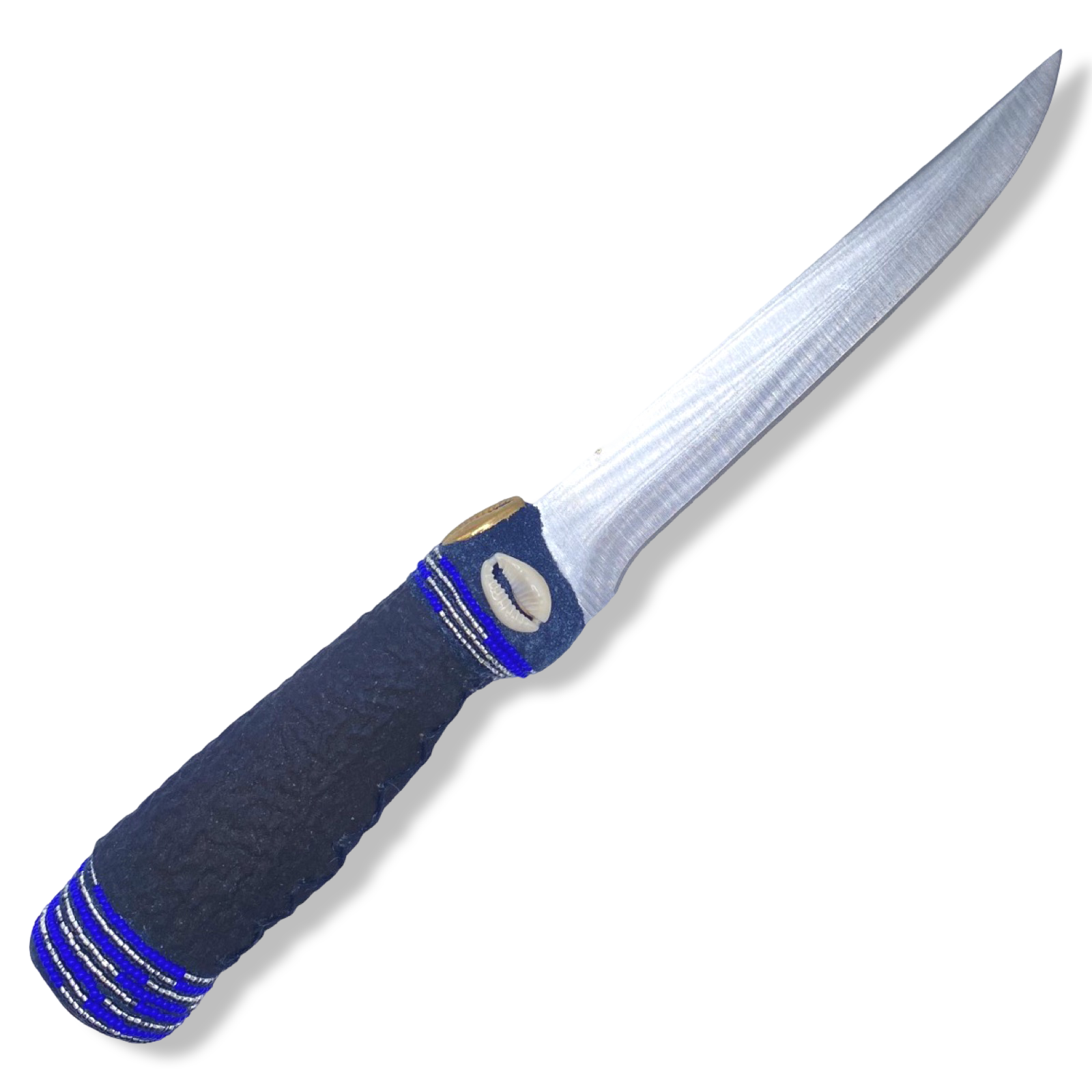 Cuchillo para Babalawo Santero Oba Oriate Yemaya - De Piel - Diseño 1