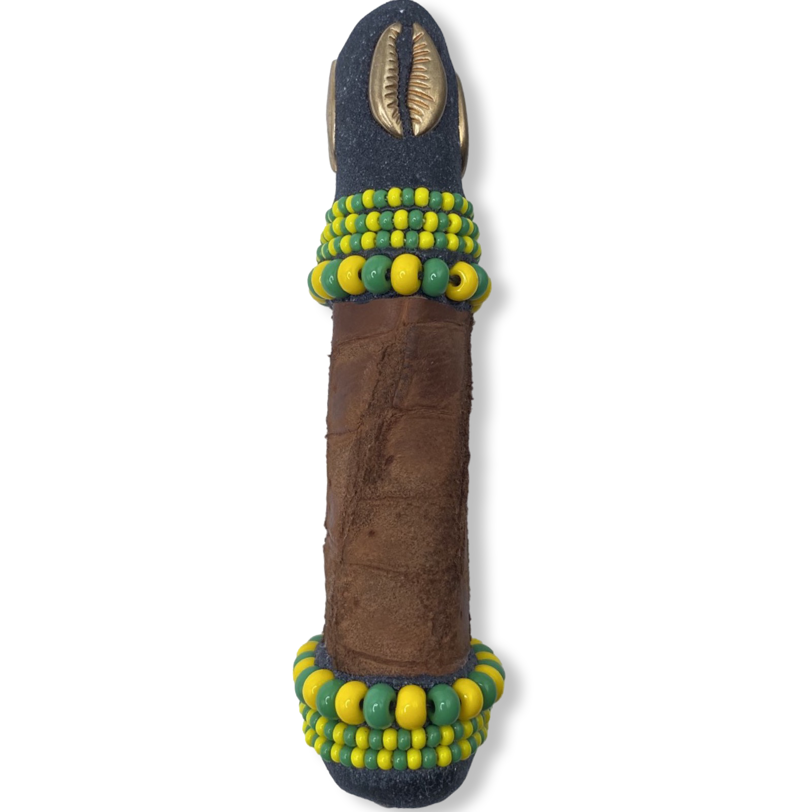 Cuchillo para Babalawo Santero Oba Oriate Orunmila - De Piel - Diseño 4