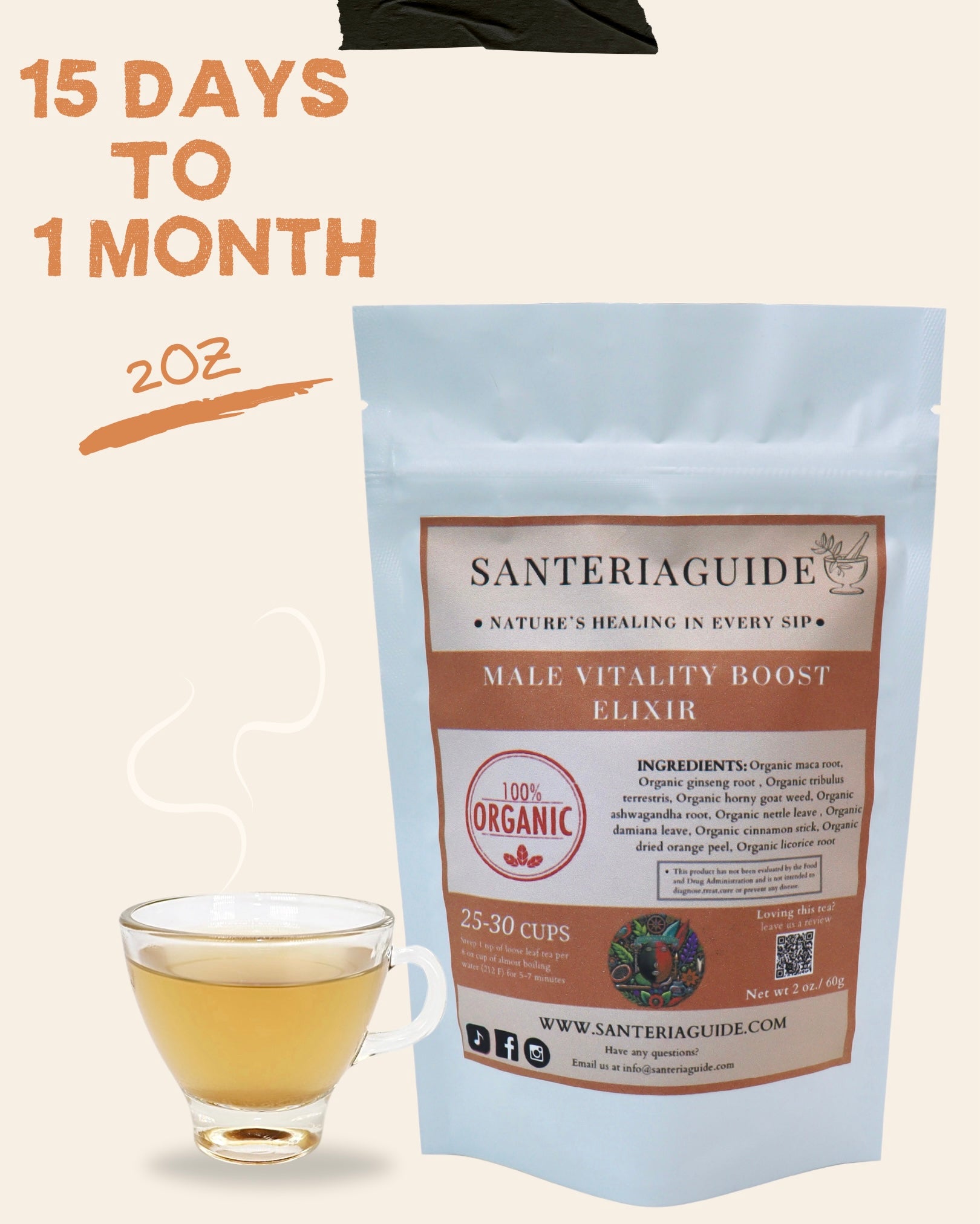 Santeriaguide's Enhanced Male Vitality Boost Elixir Tea - SanteriaGuide