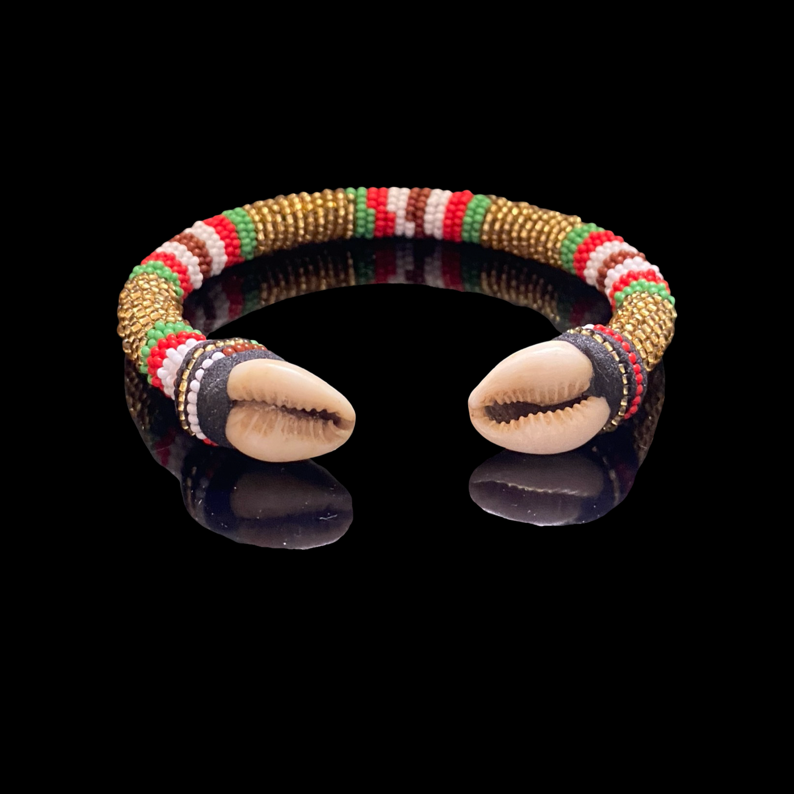 Handmade Ilde de Oshún Ibu Acuaro Bracelet - Cowrie Shells Yoruba Santeria Orisha
