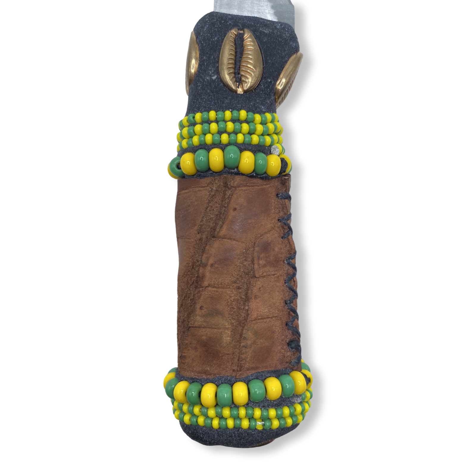 Cuchillo para Babalawo Santero Oba Oriate Orunmila - De Piel - Diseño 4